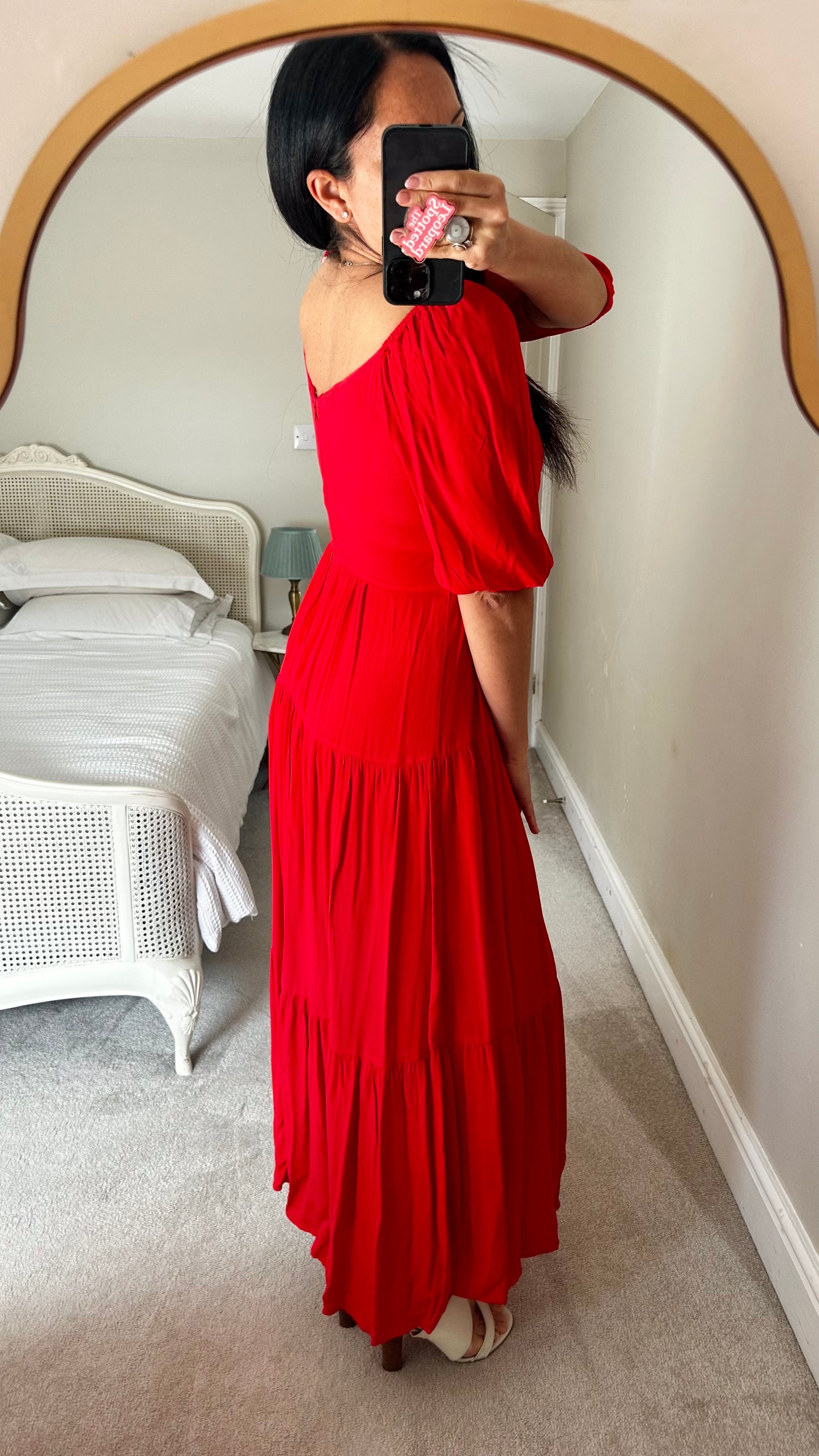 Mint Velvet bright red maxi long event wedding guest dress small UK 8 vgc