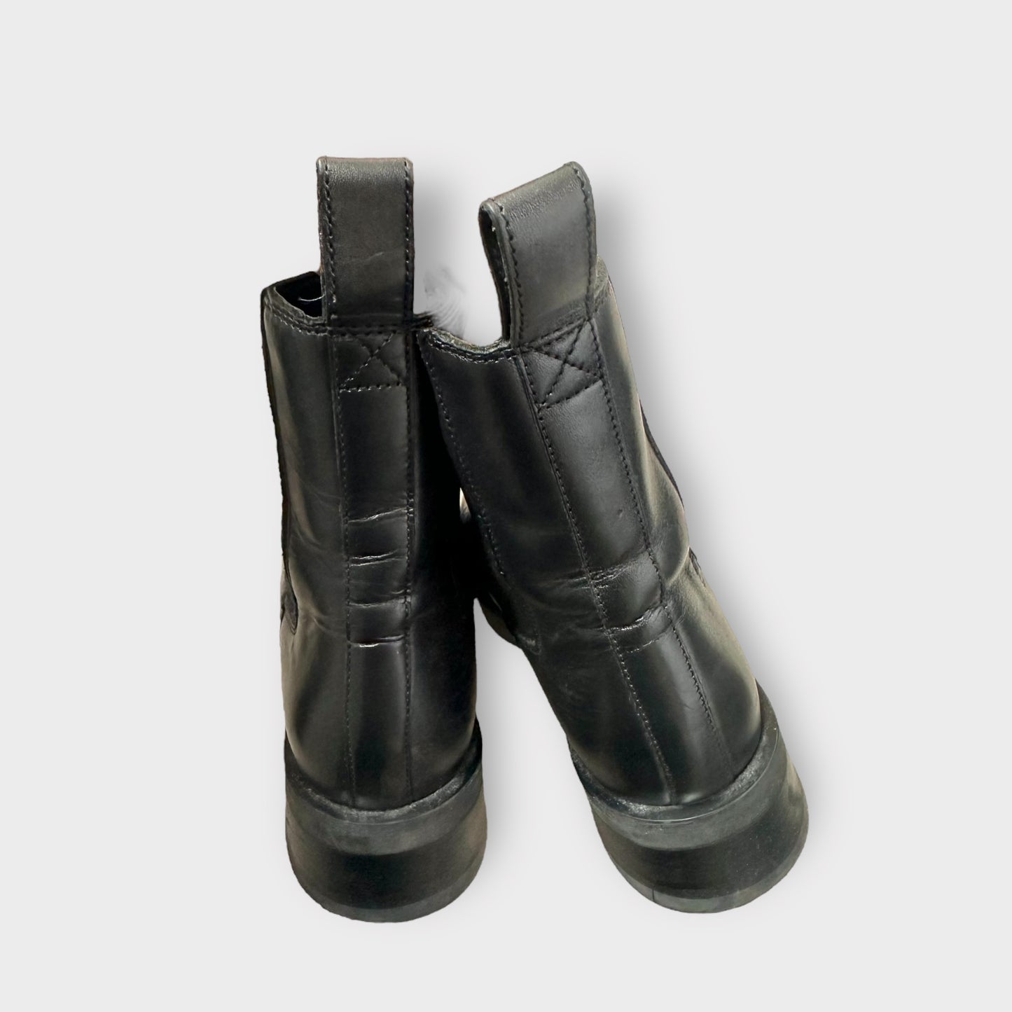 & other stories black leather Chelsea boots shoes EU 38 UK 5 vgc