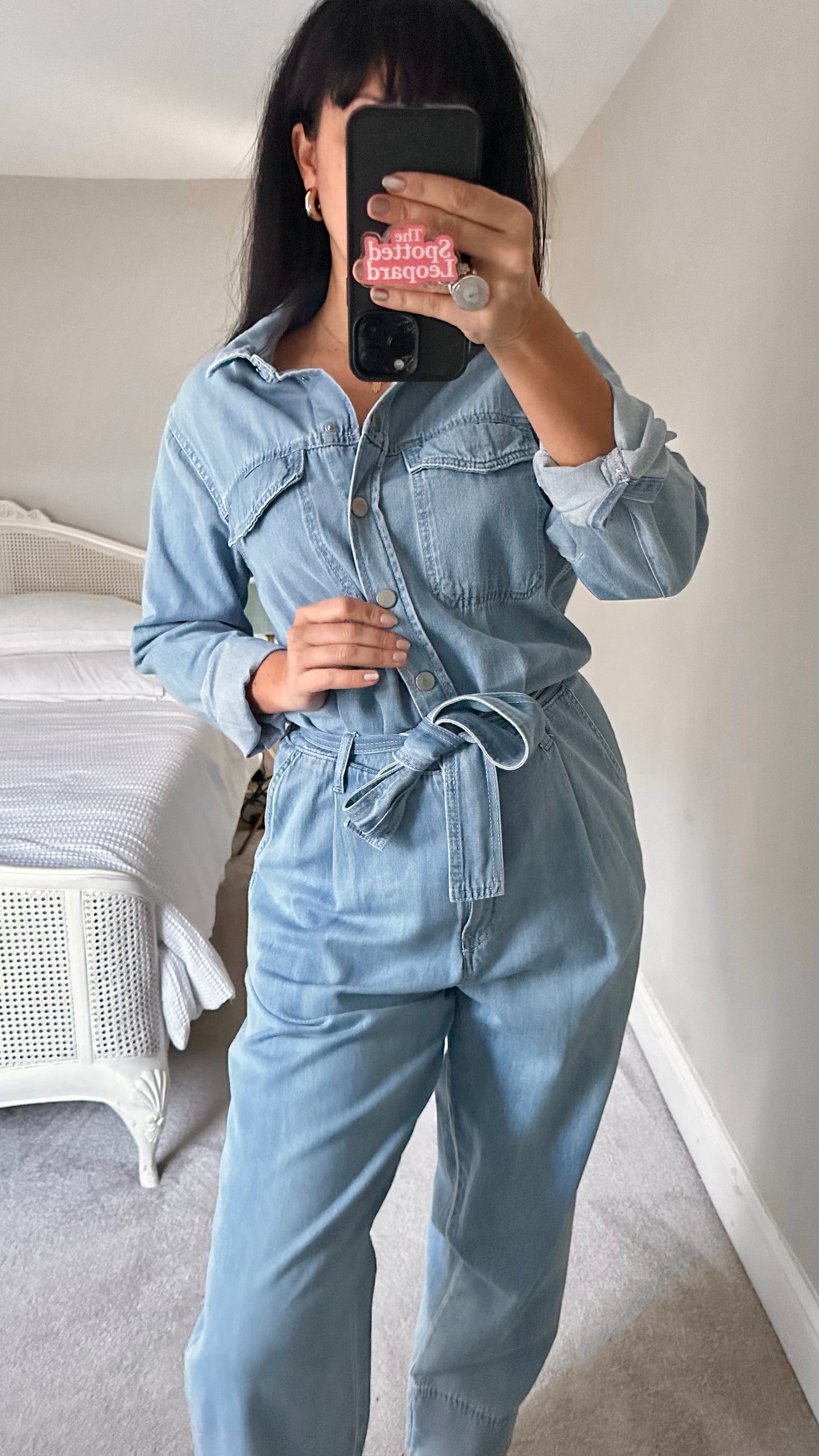 Second Female @ Anthropologie light blue denim jumpsuit playsuit medium UK 12-14 vgc