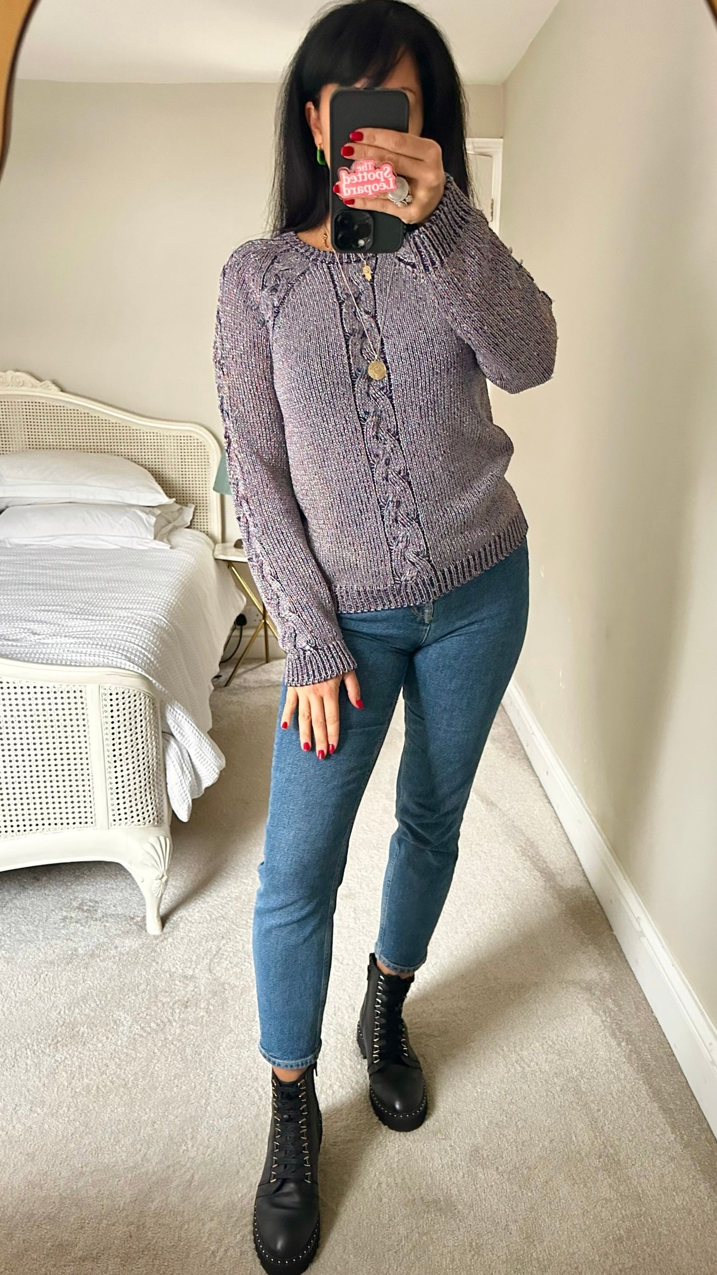 Stitches & Stripes @ Anthropologie lilac multi colour shimmer glitter jumper medium M UK 10 XMS25