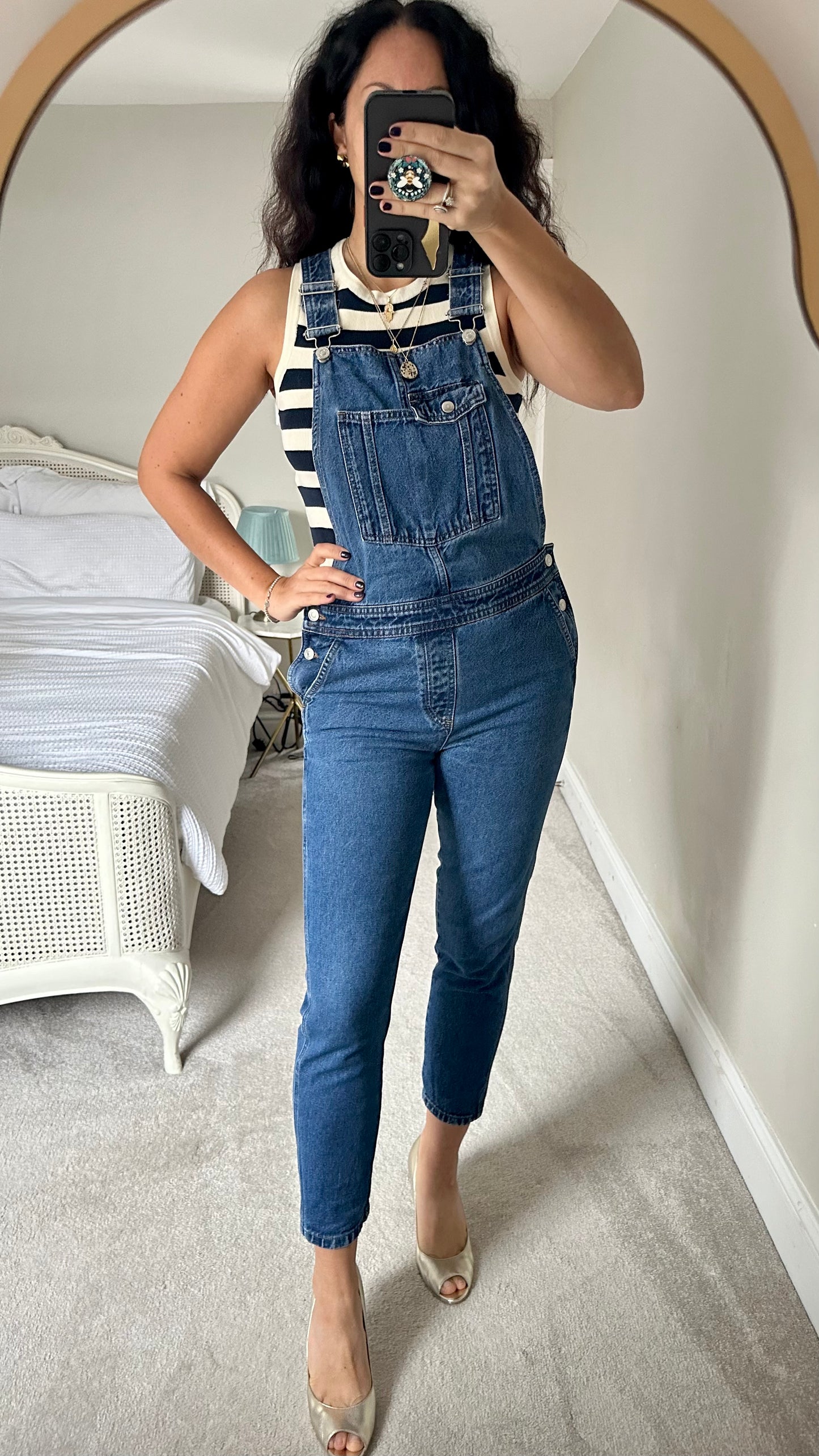 Topshop moto denim dungarees jeans small medium UK 8-10 vgc