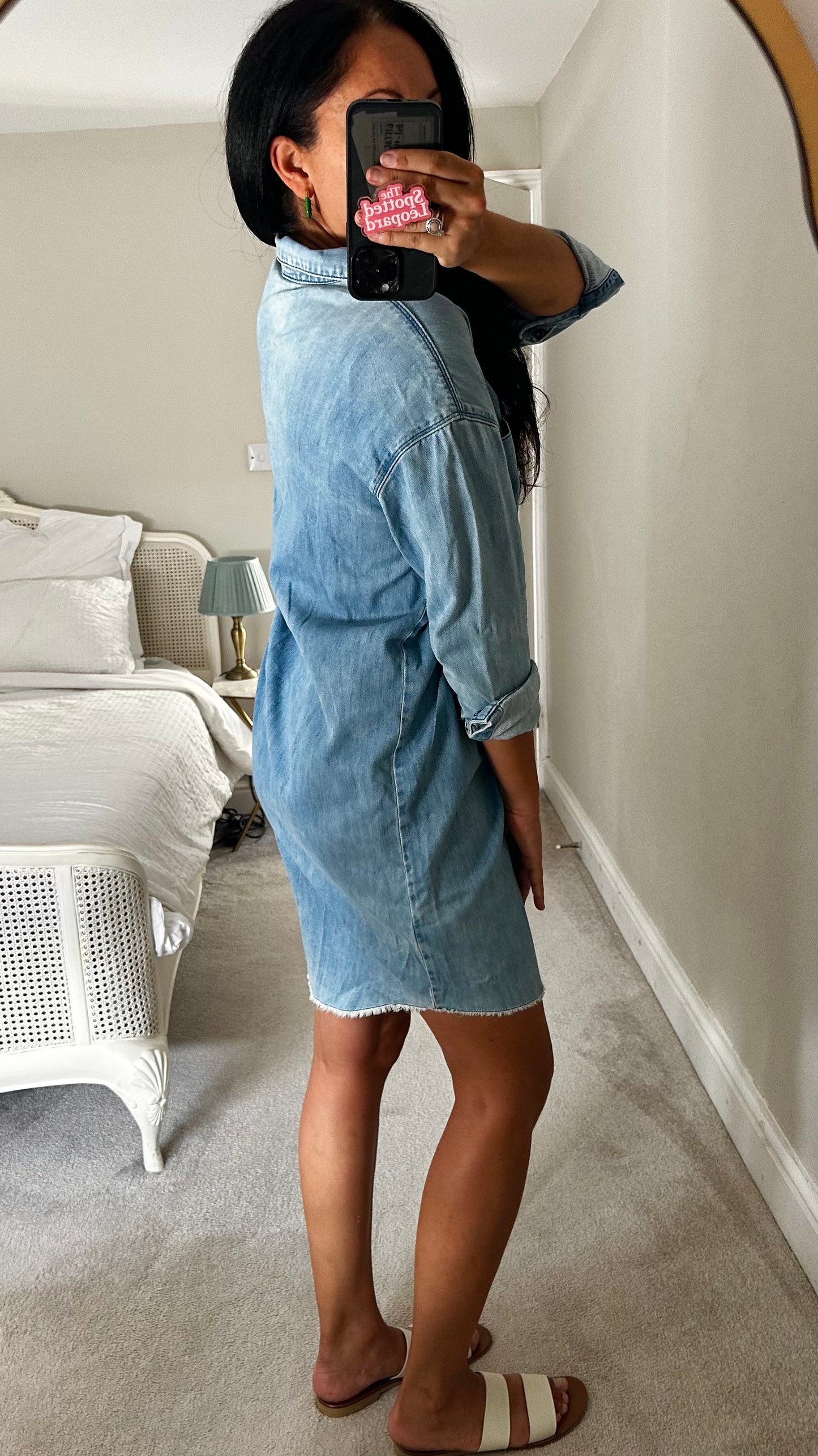 Selected Femme @ Anthropologie light blue denim jeans shirt dress small medium UK 8-10-12 vgc
