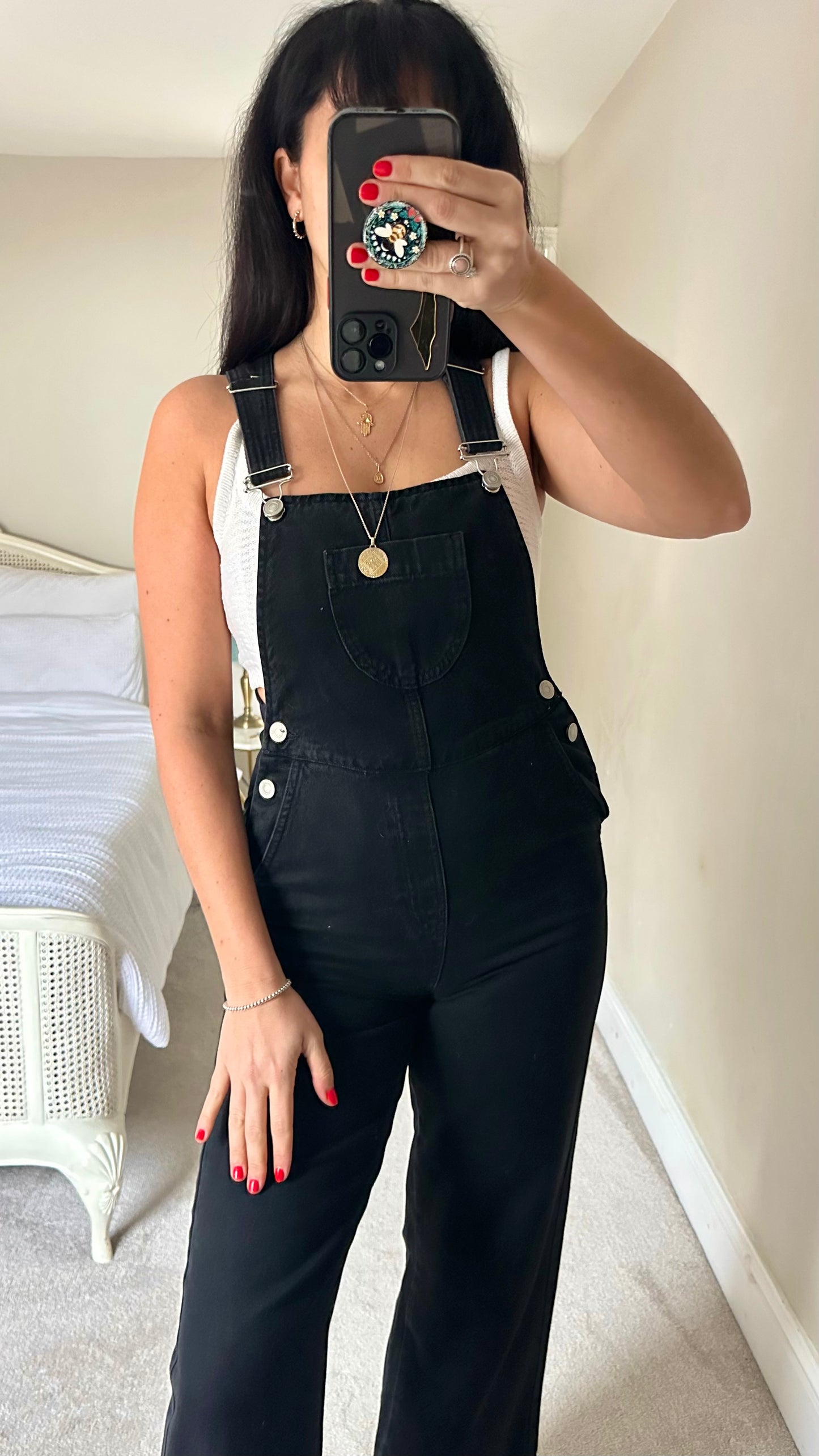 Whistles black jumpsuit Playsuit dungarees jeans UK 8 new