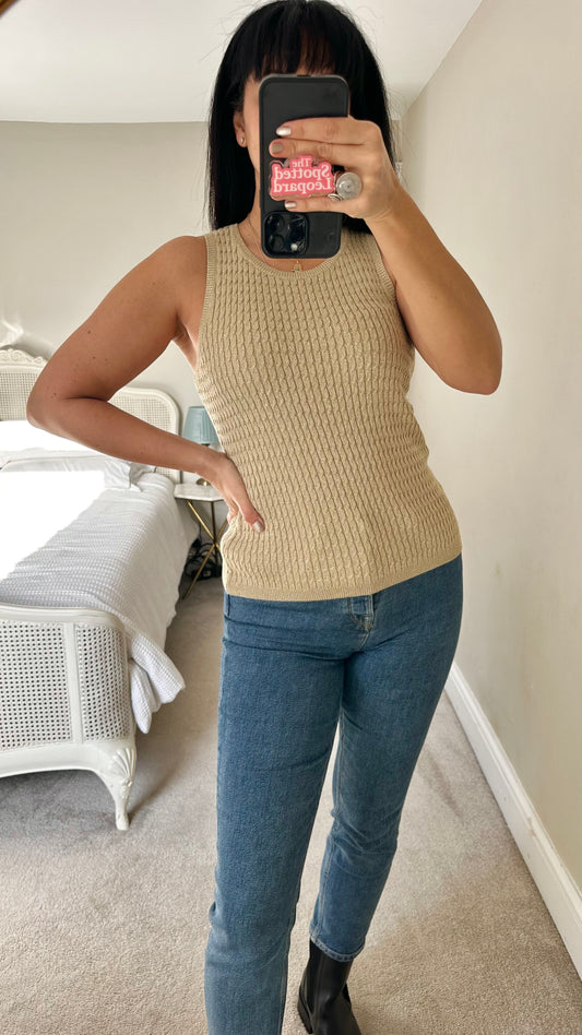 Arket gold shimmer knitted top event medium UK 12-14 new bnwot