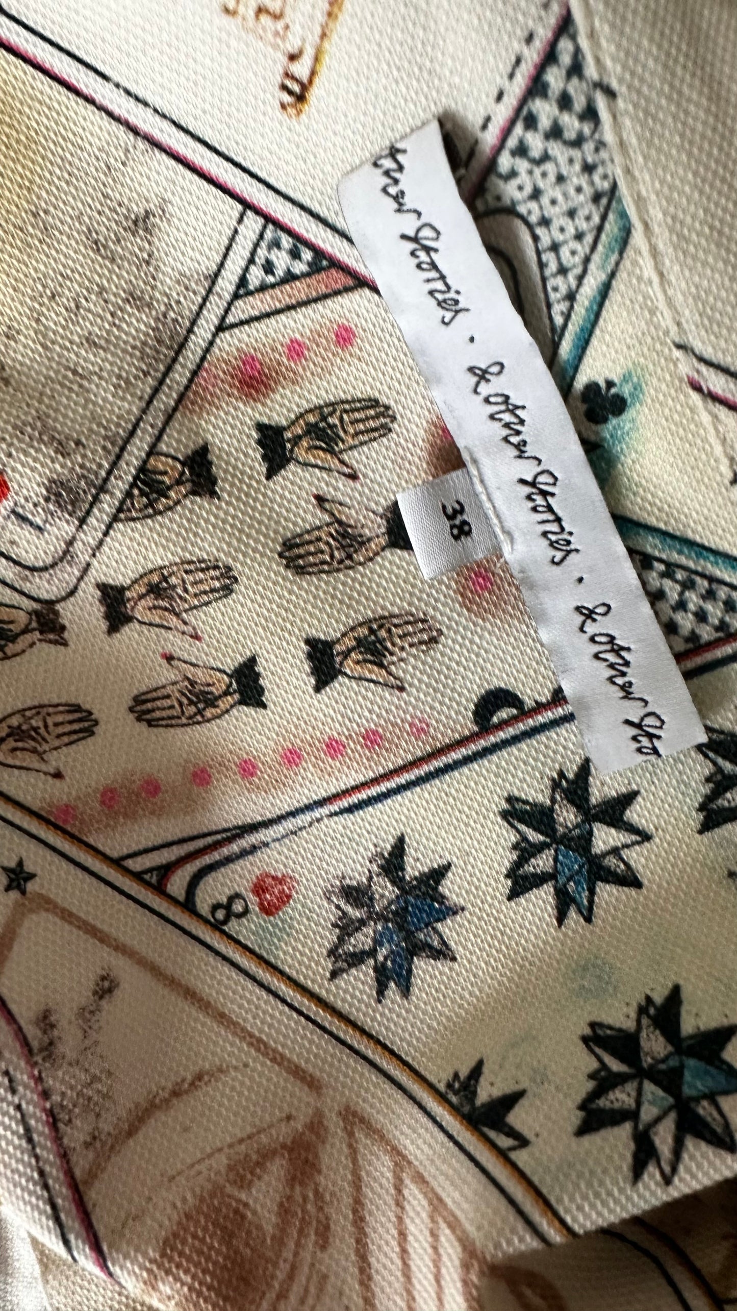 & other stories cards tarot cuff hand of Fatima mystic shirt top small UK 8-10 vgc