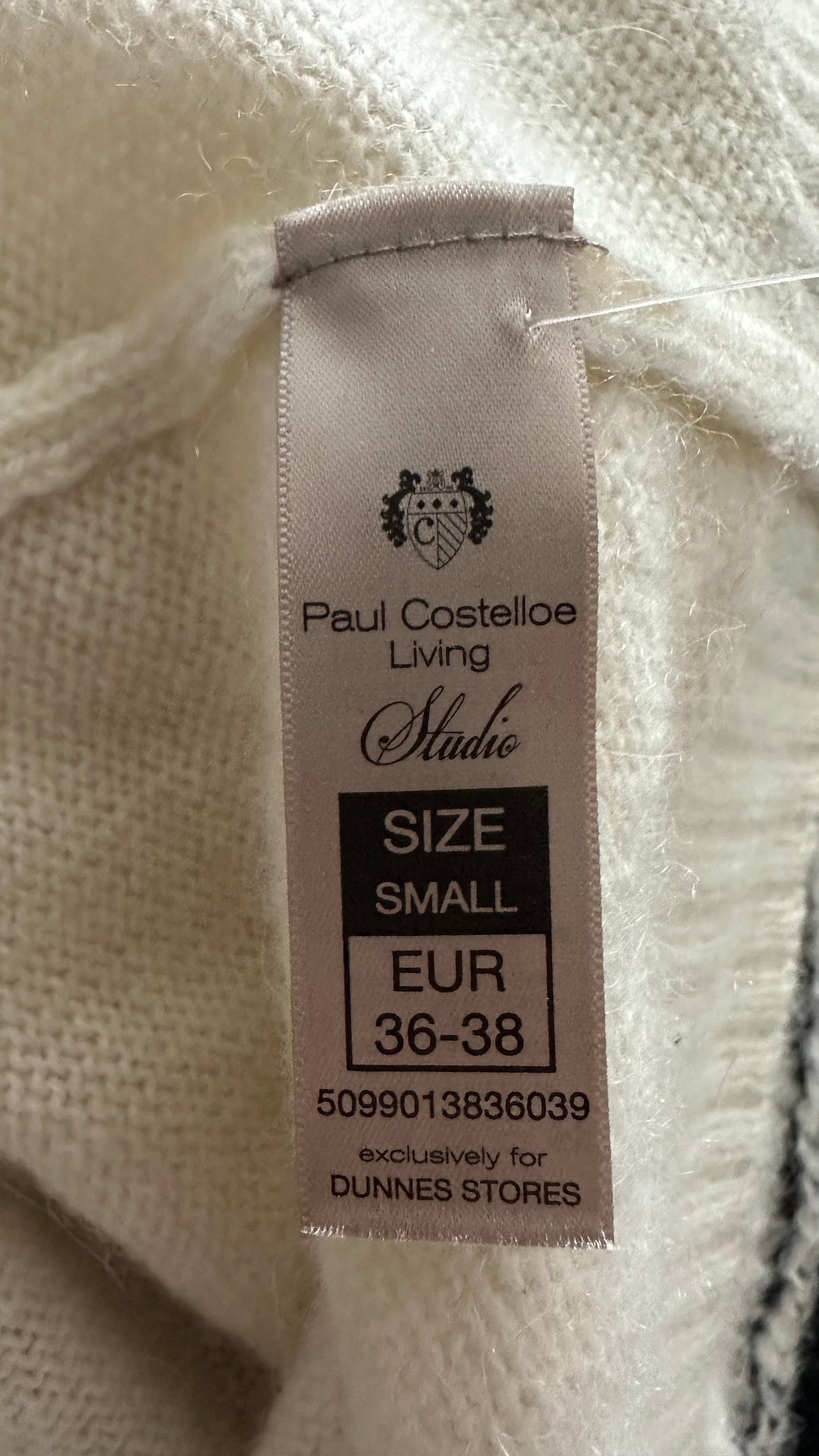 Paul Costelloe cream knitted cardigan jumper alpaca blend medium UK 10 vgc