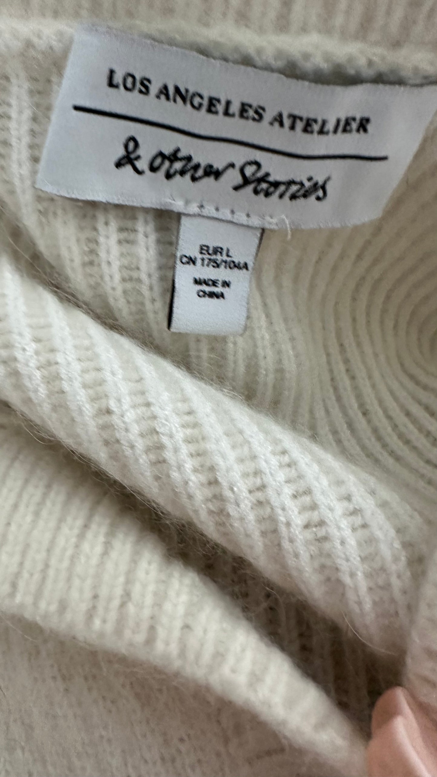 & other stories cream white alpaca blend knitted cardigan jumper large UK 12-14 vgc