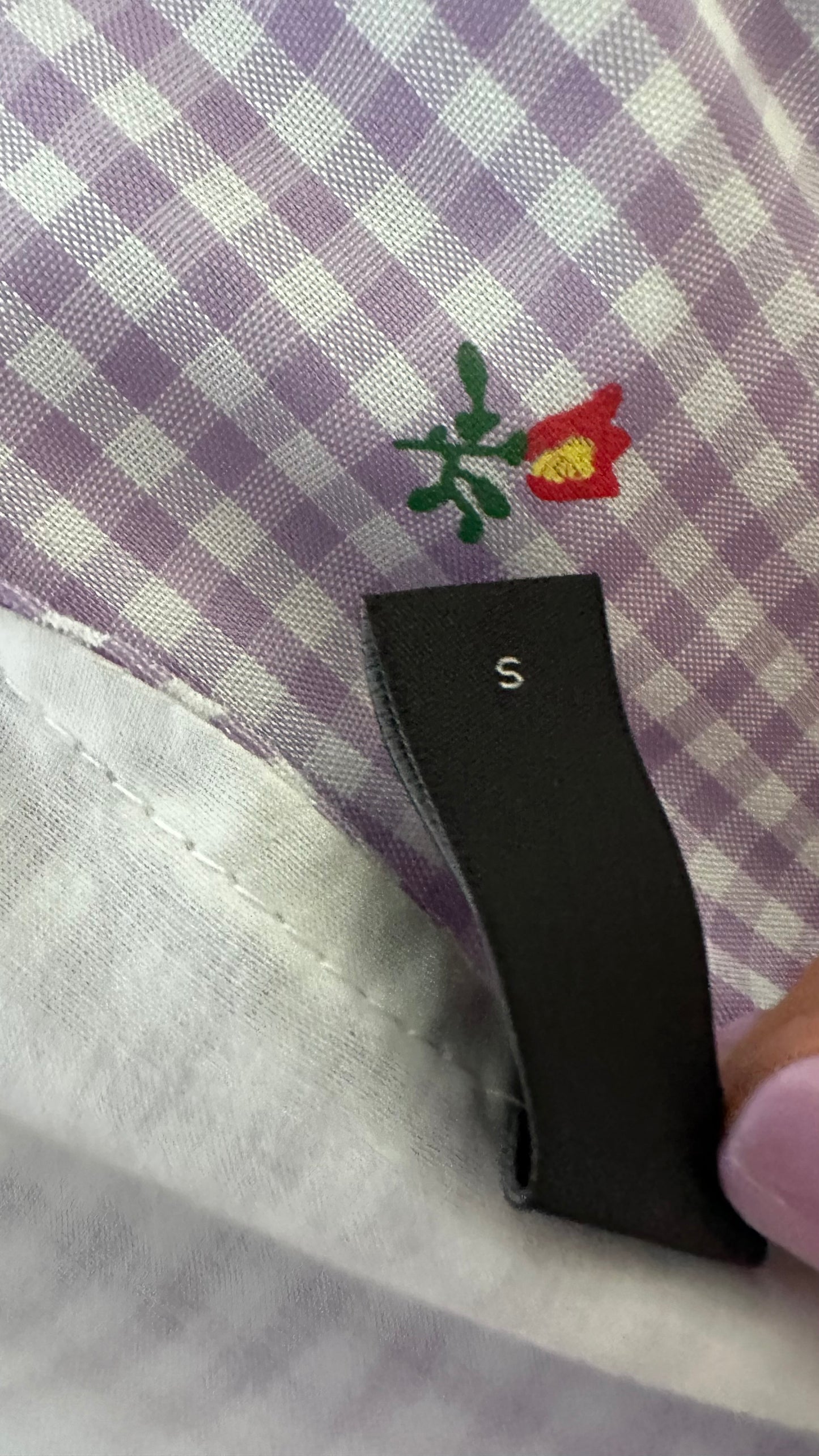 YAS lilac white gingham check midi long dress small UK 10 vgc