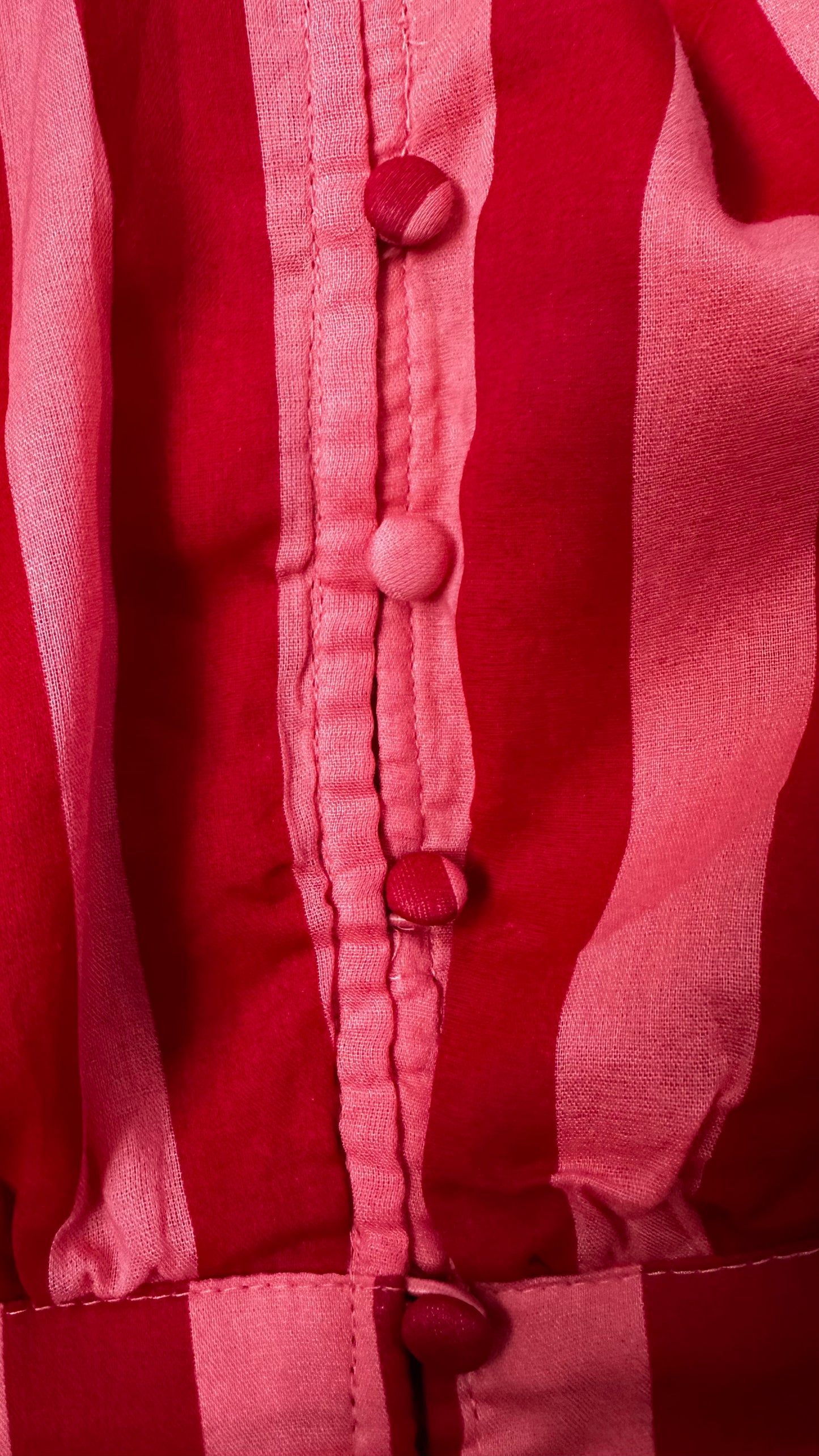 Whistles red coral stripe cotton button up midi dress small UK 8 new