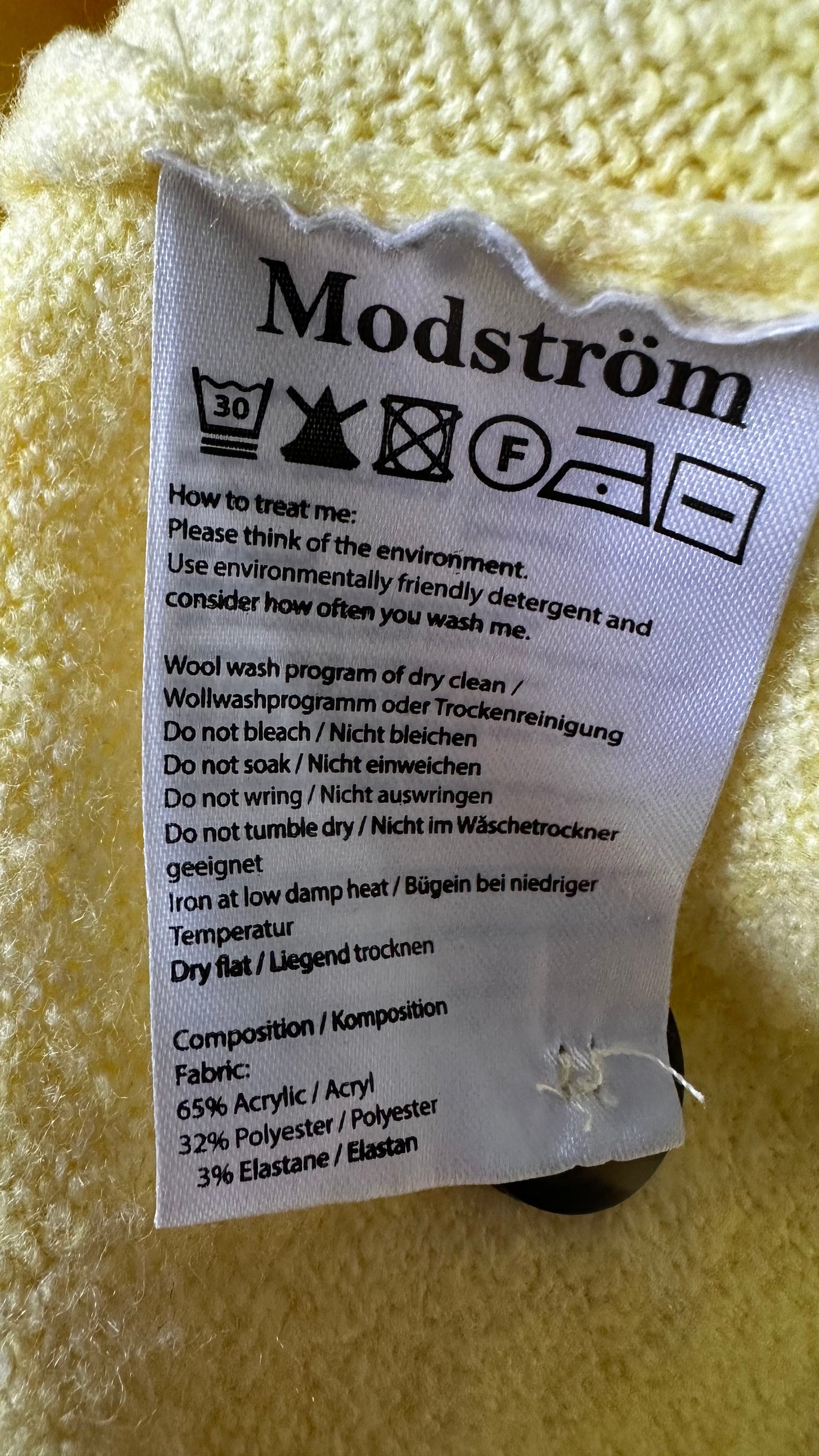 Modstrom yellow lemon cardigan knitted spring top jumper small UK 8-10-12