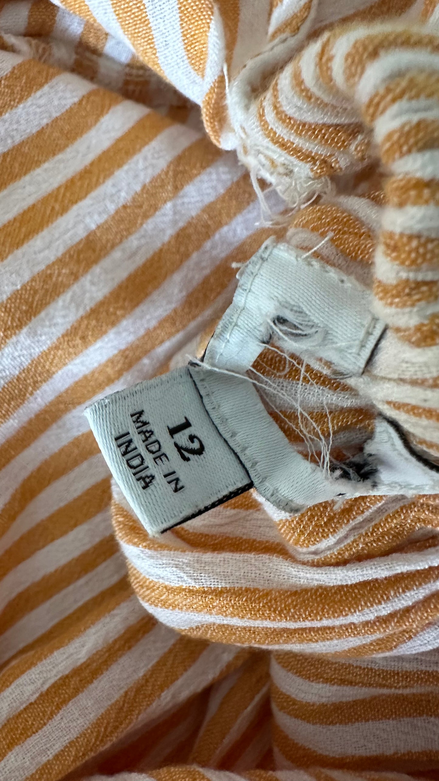 Warehouse orange white stripe midi long maxi dress medium UK 12-14 vgc