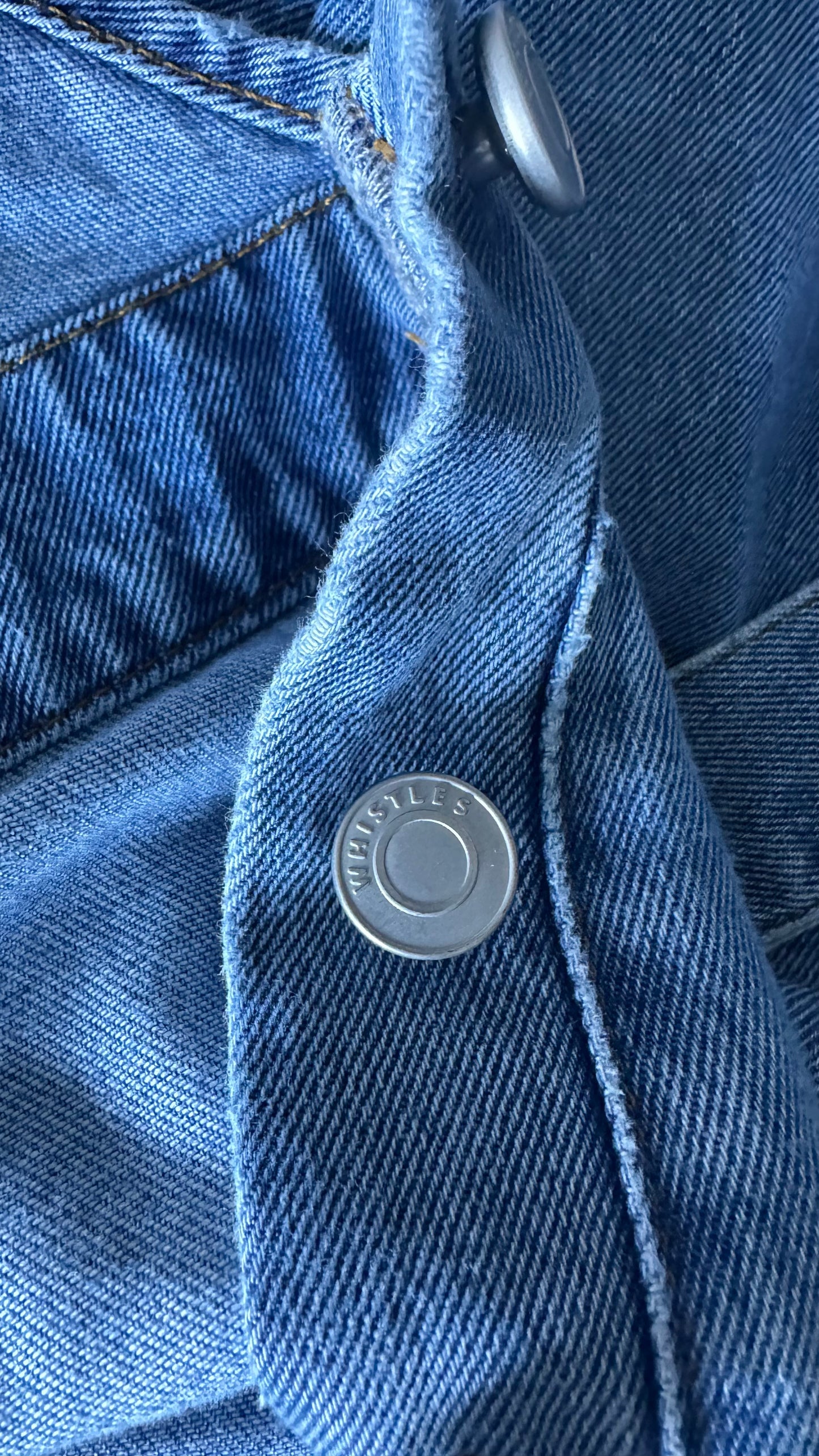 Whistles light blue denim dungarees playsuit jumpsuit small UK 8-10 vgc