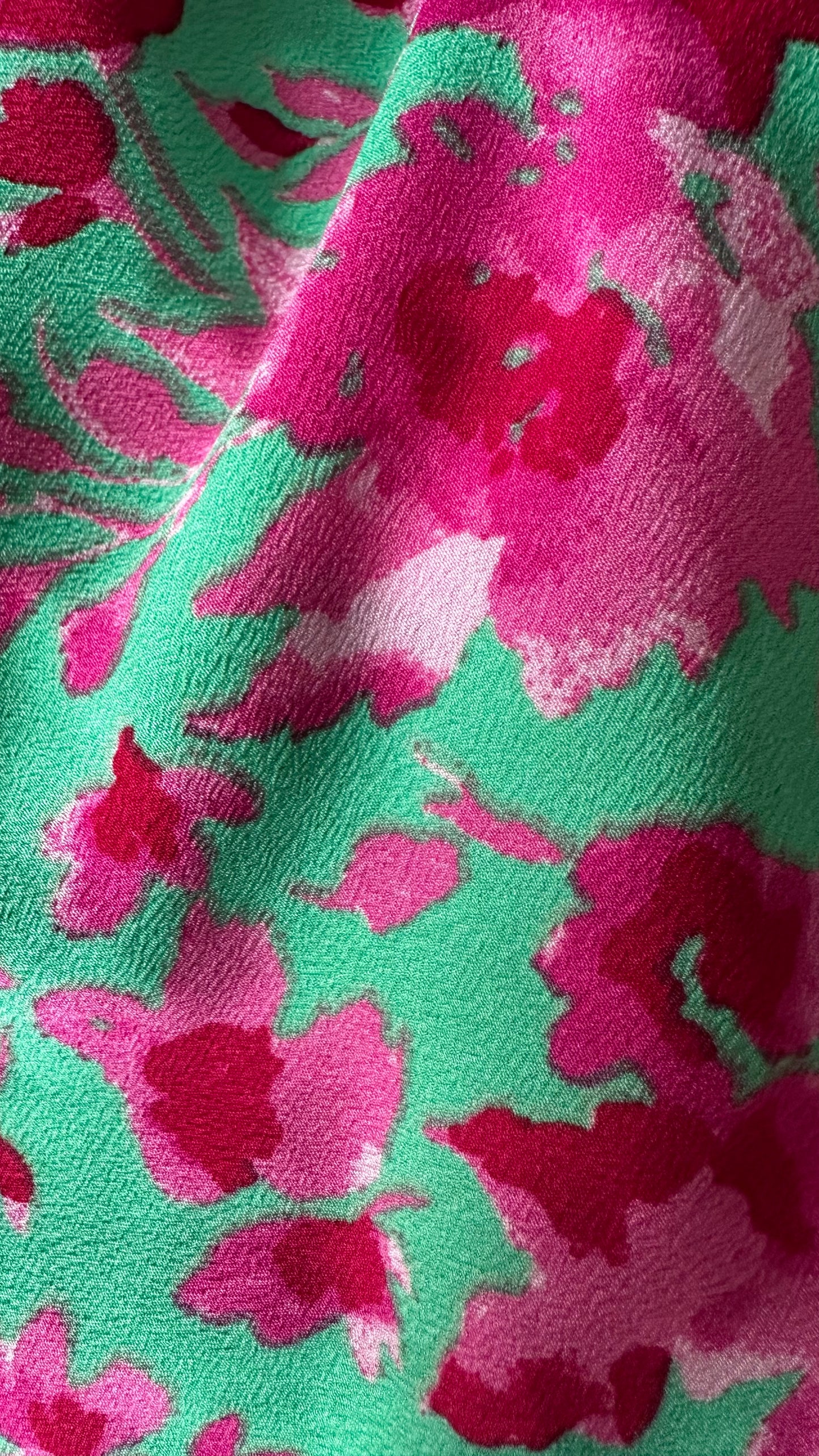 YAS turquoise green pink fuchsia floral event midi long dress small UK 8-10 vgc