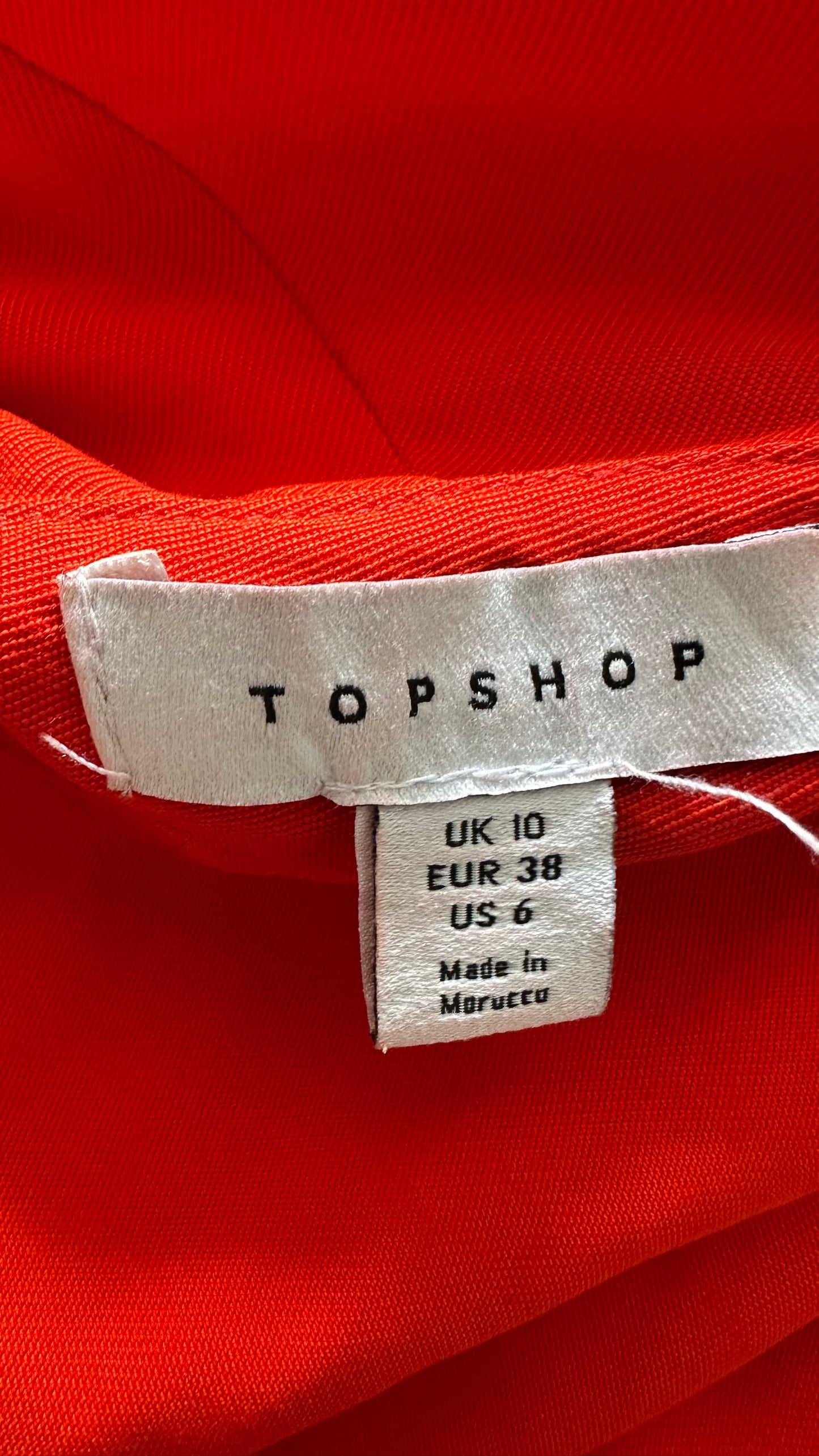 Topshop burnt orange red coral trousersuit jumpsuit medium UK 10 12 vgc