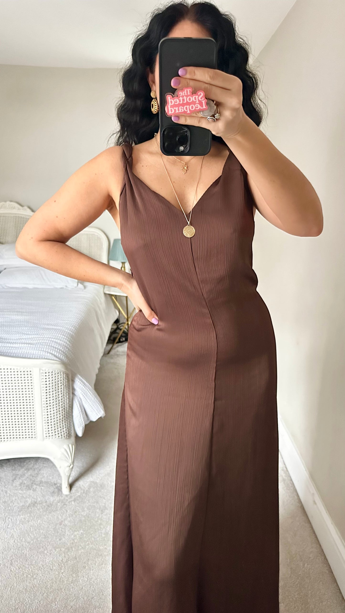 Selected Femme @ Anthropologie chocolate brown maxi long dress new bnwt medium UK 12 holiday / event