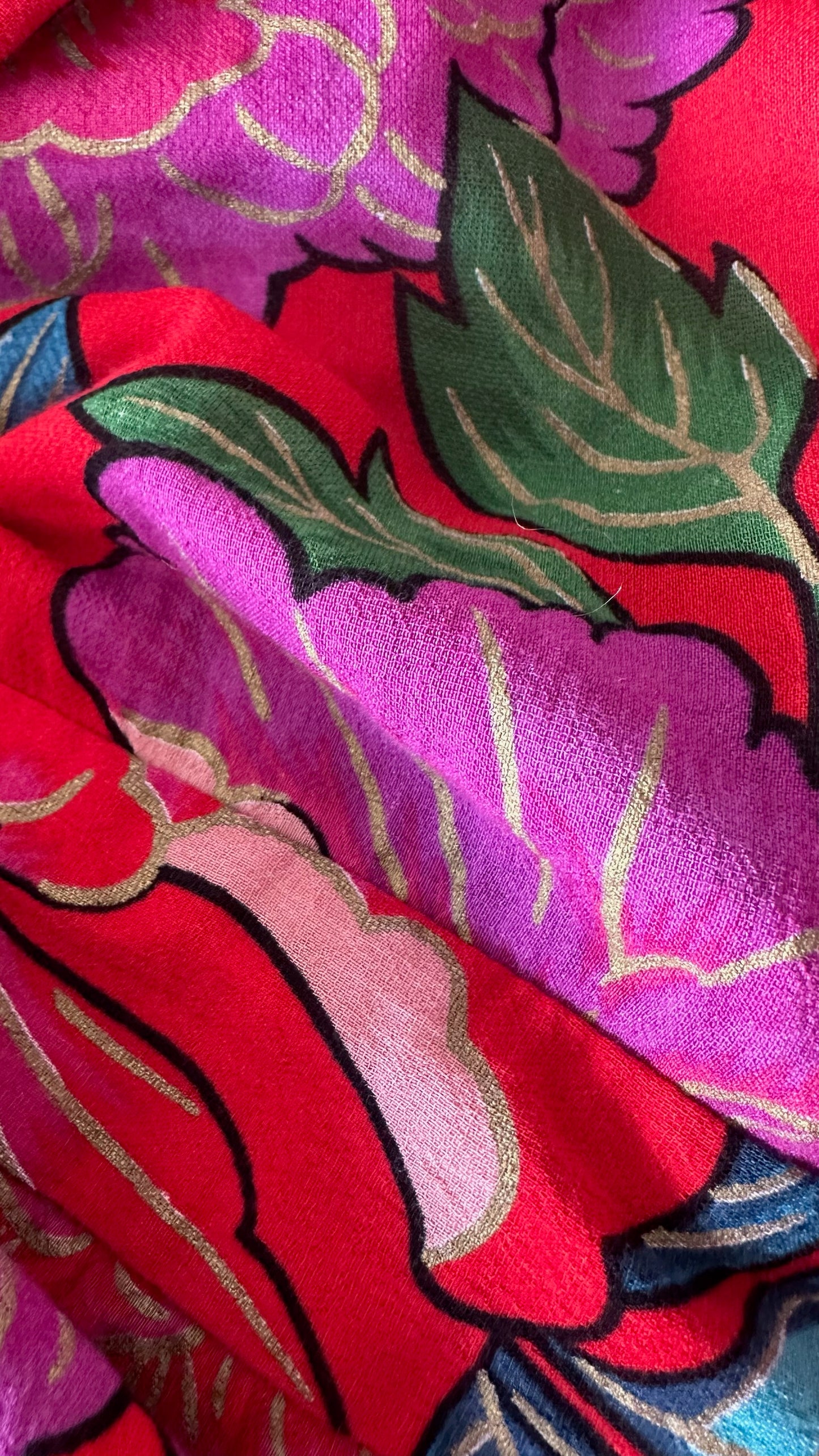 & other stories red double split tropical print maxi occasion dress small medium UK 8-10 vgc