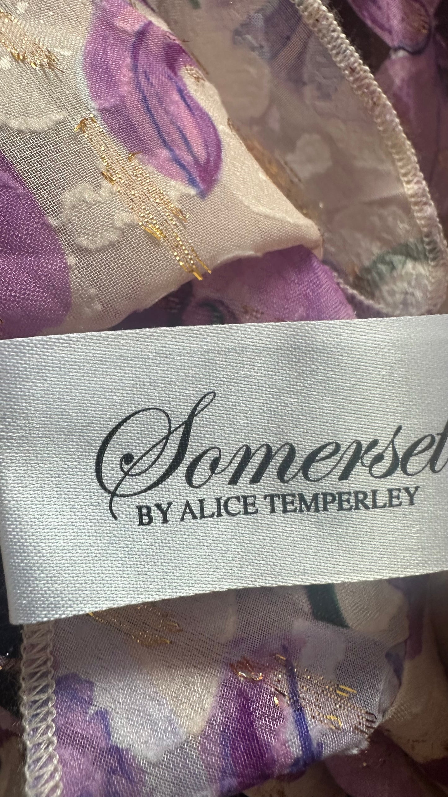 Somerset by Alice Temperley lilac pink cream black animal leopard jumpsuit event medium large UK 10 12 new bnwt