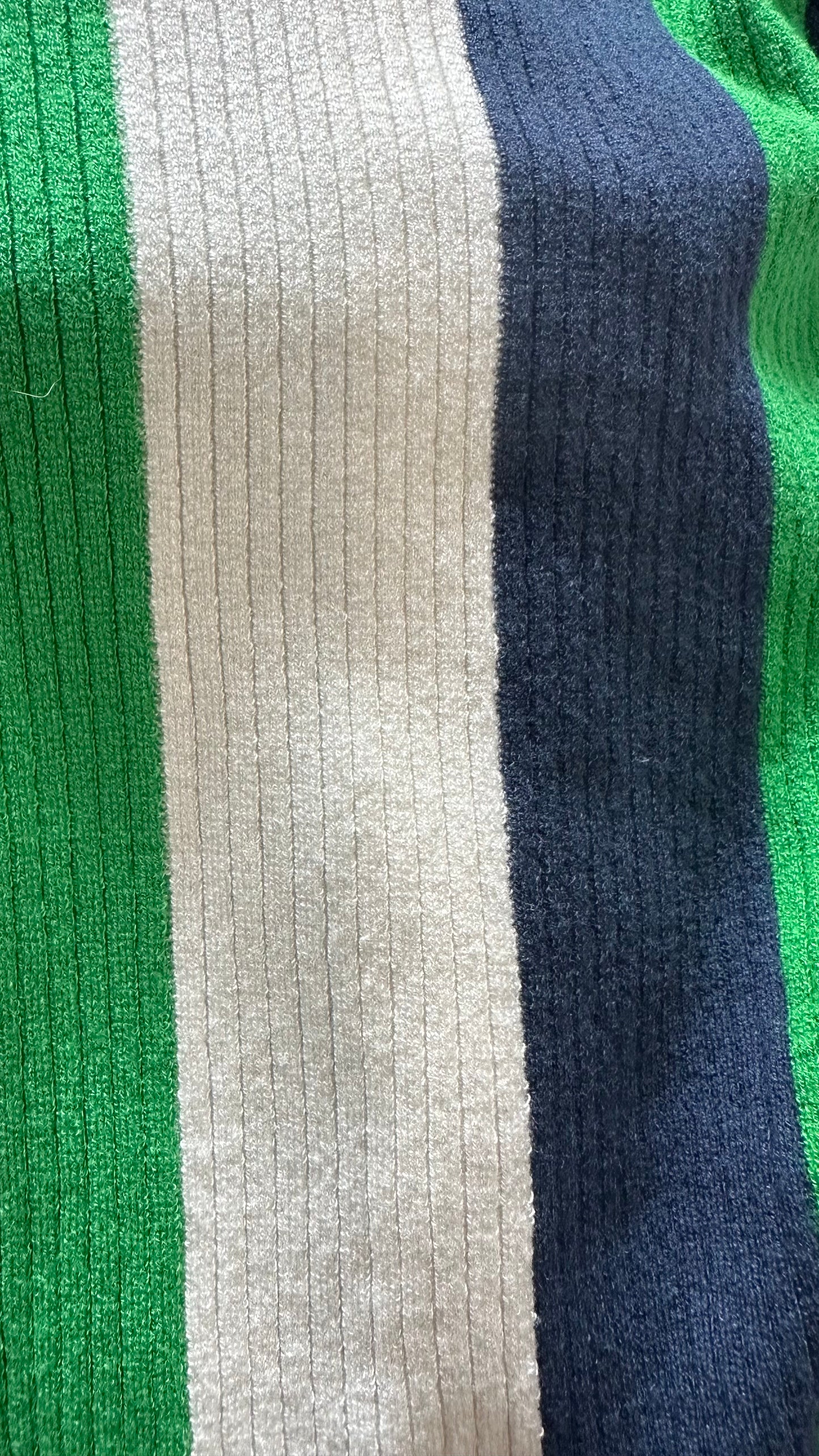 & other stories navy blue green white knitted jumper small medium UK 8 10 vgc