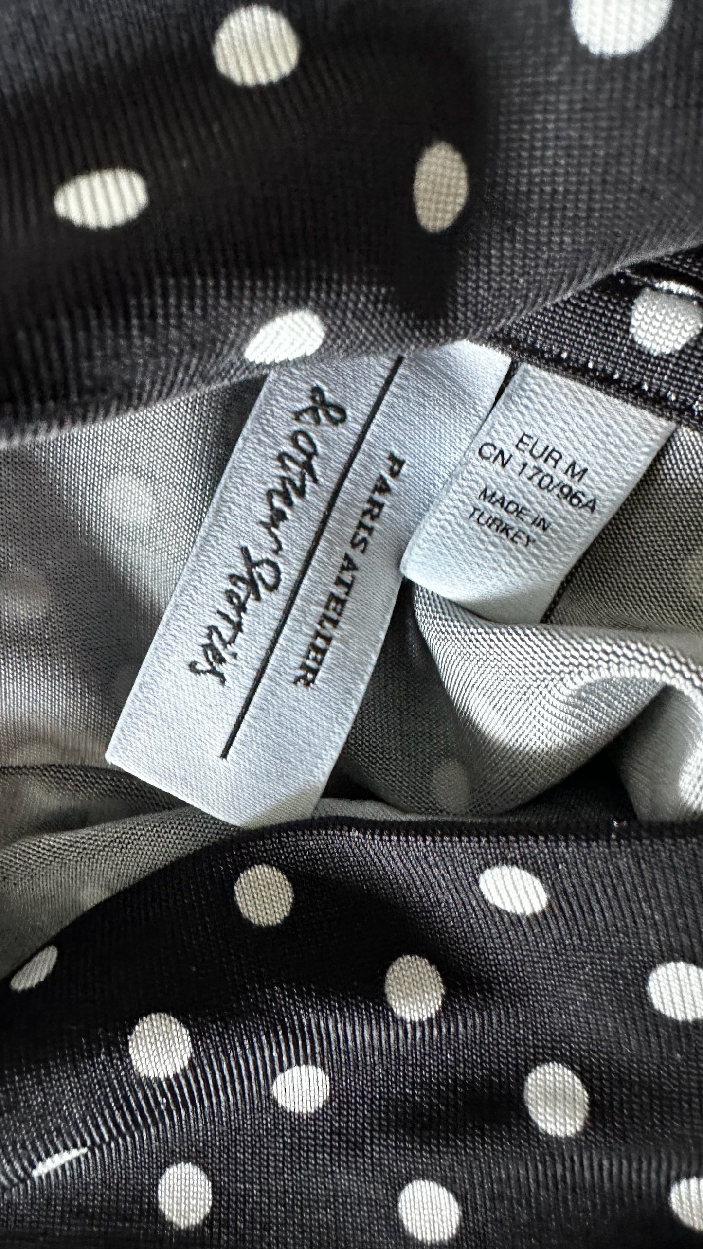 & other stories navy blue black white polka dot maxi dress UK 14-16 vgc