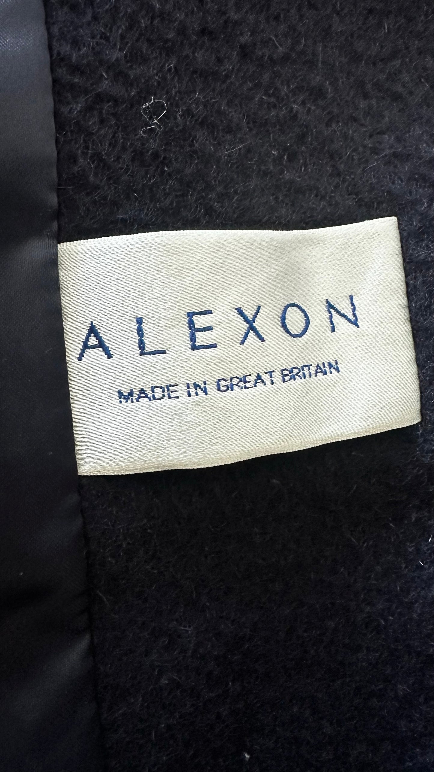 Alexon vintage navy blue mohair wool blend long maxi coat extra large XL UK 14