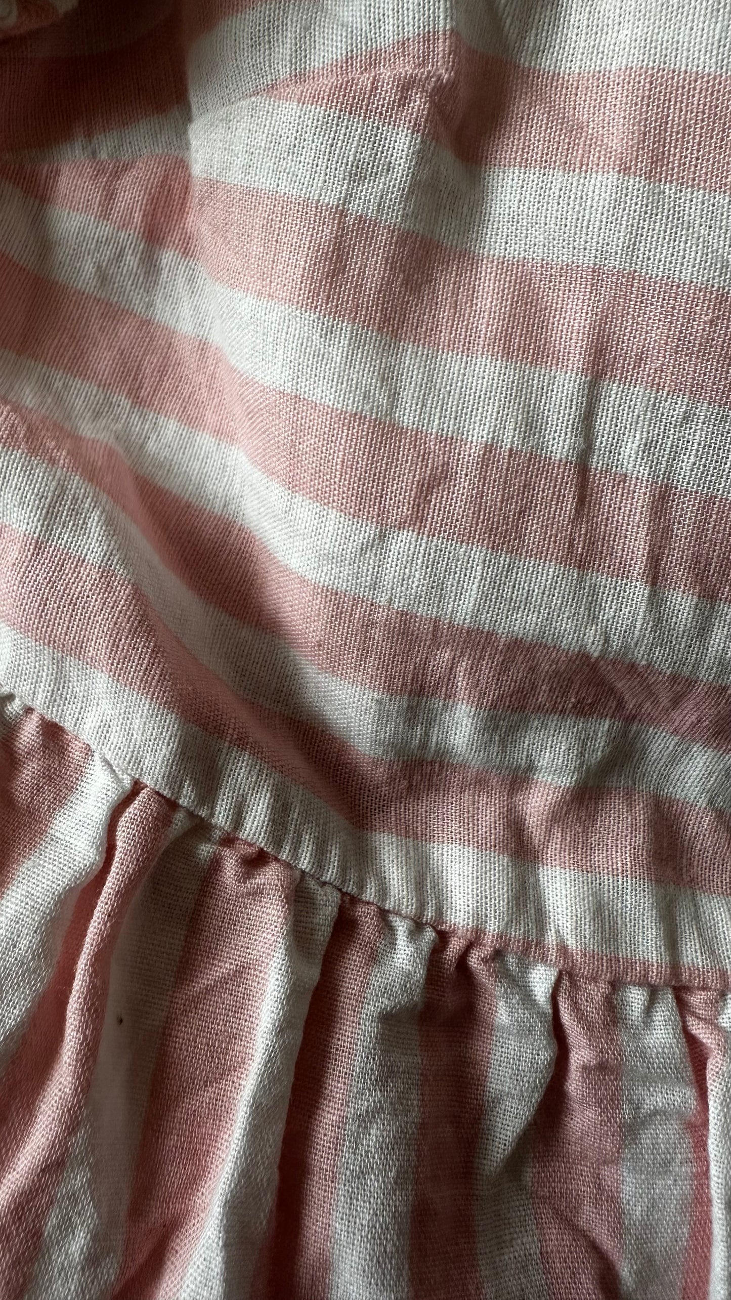 Nobody’s Child pink white stripe organic cotton holiday dress mini small UK 10 vgc