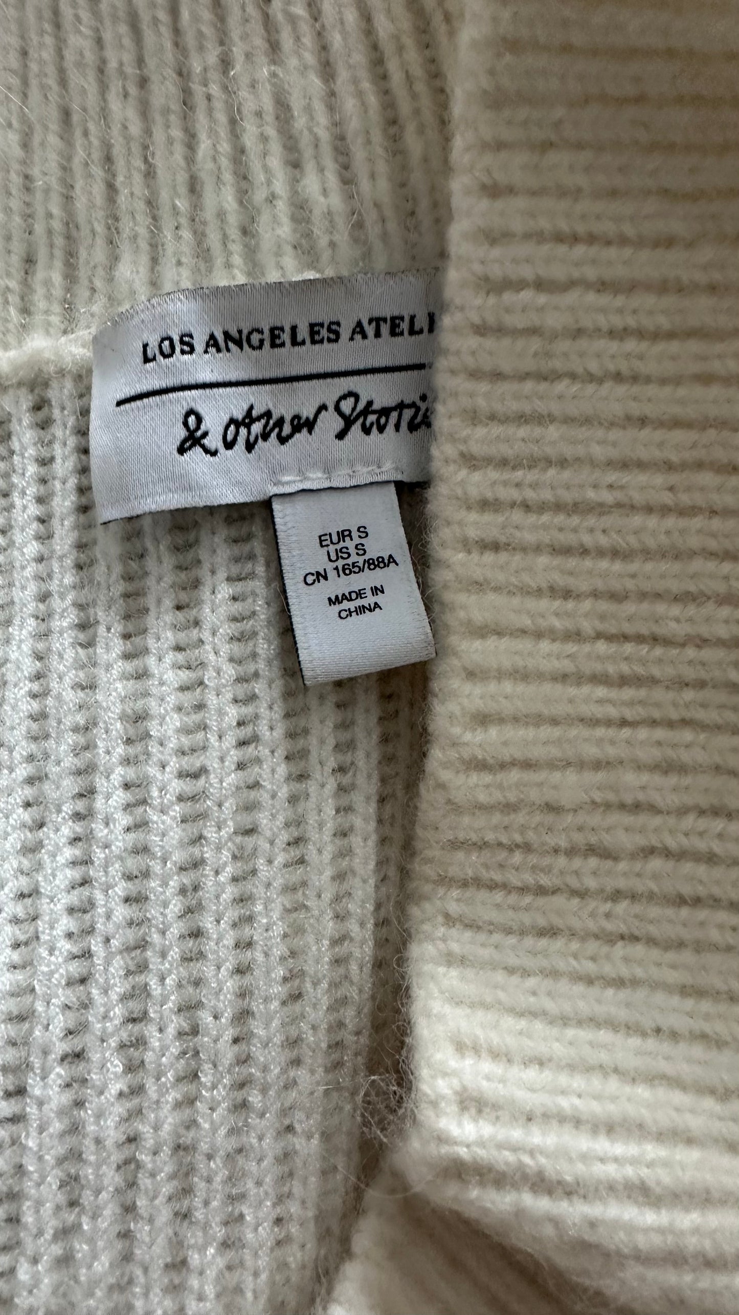 & other stories cream white alpaca blend knitted cardigan small UK 8 10 vgc