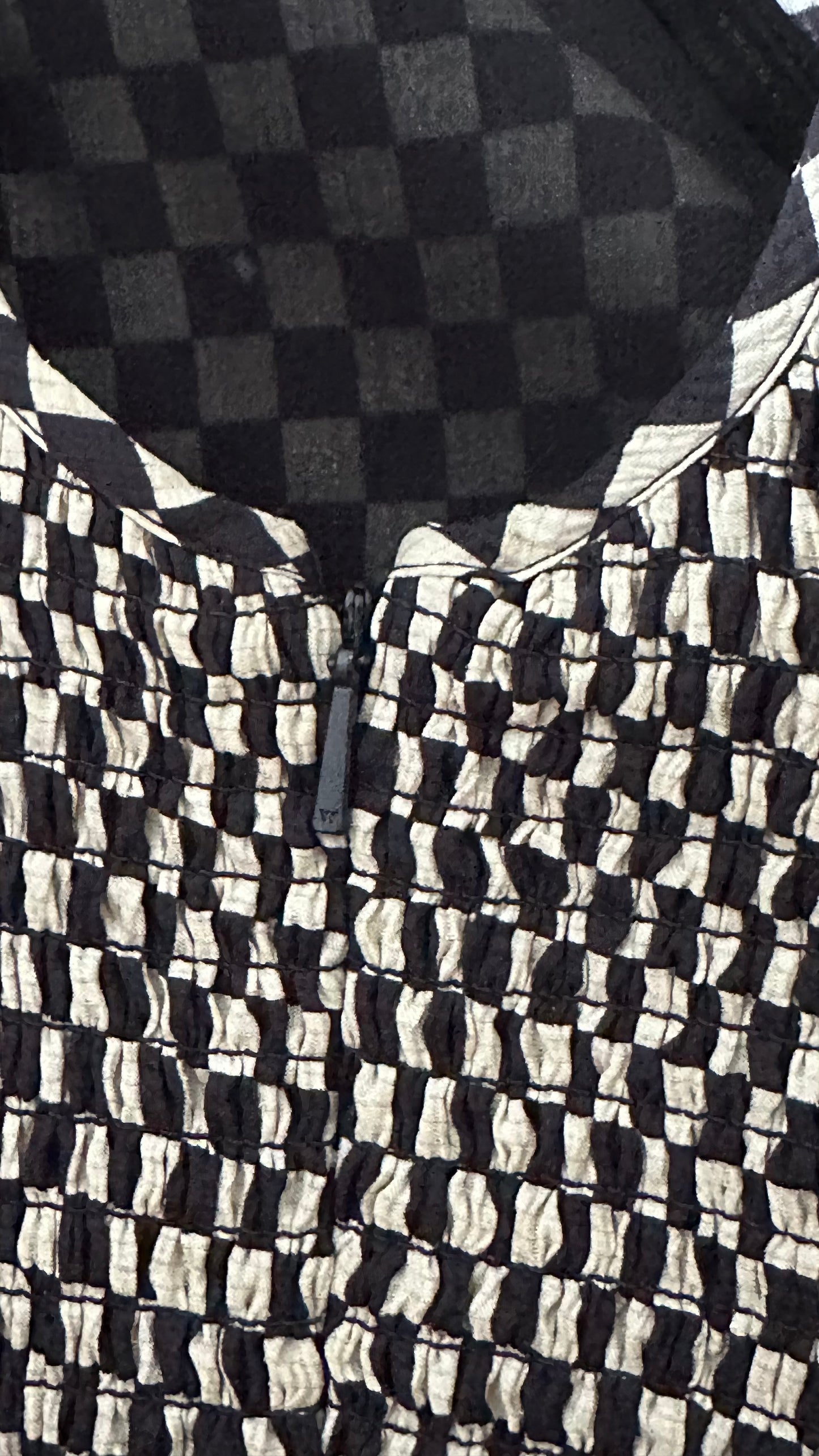 Whistles black cream chequered midi long dress UK 12 vgc event