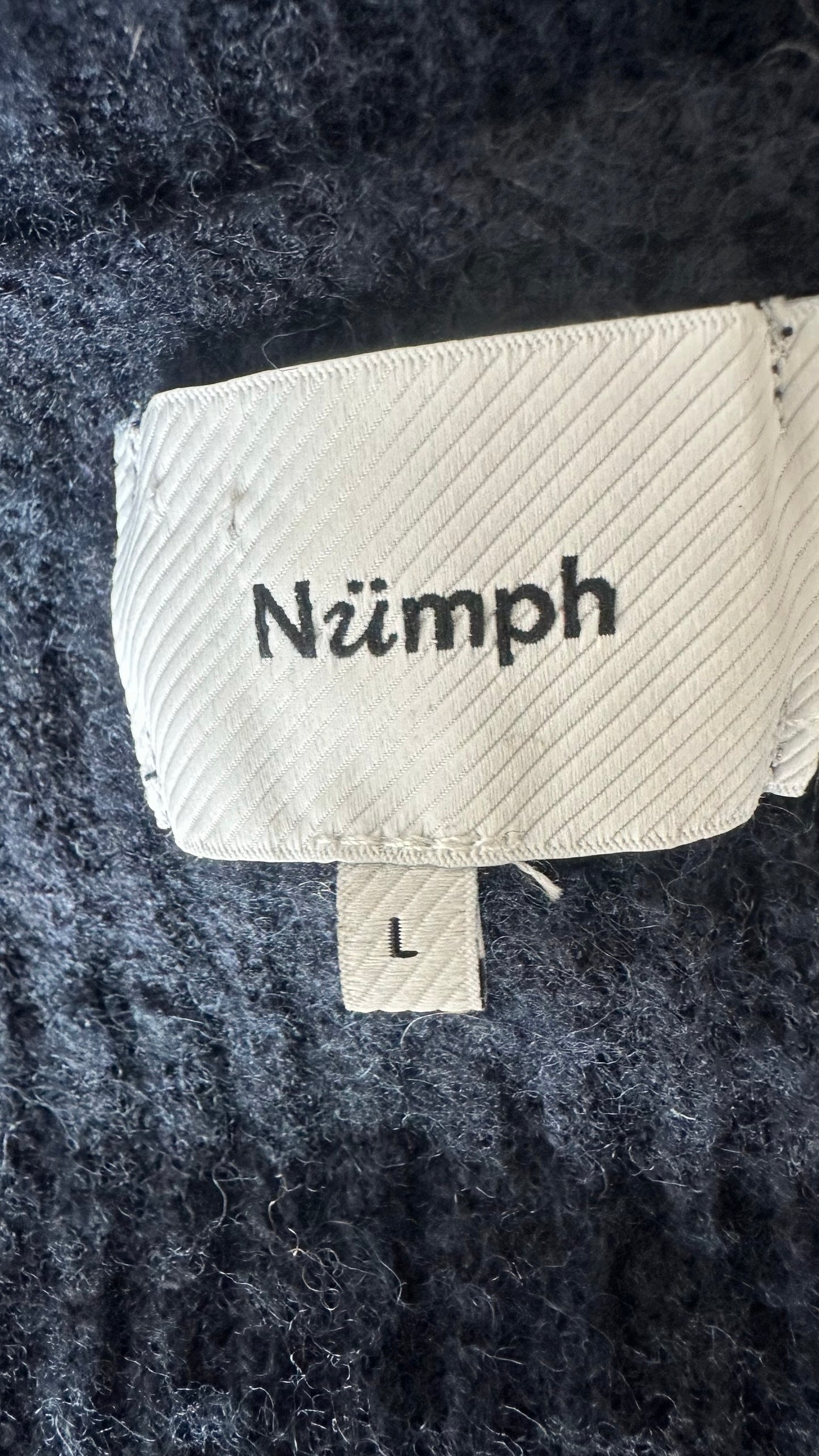 Numpth @Anthropologie navy blue coral khaki open knitted long cardigan jumper large L UK 12-14 excellent used condition