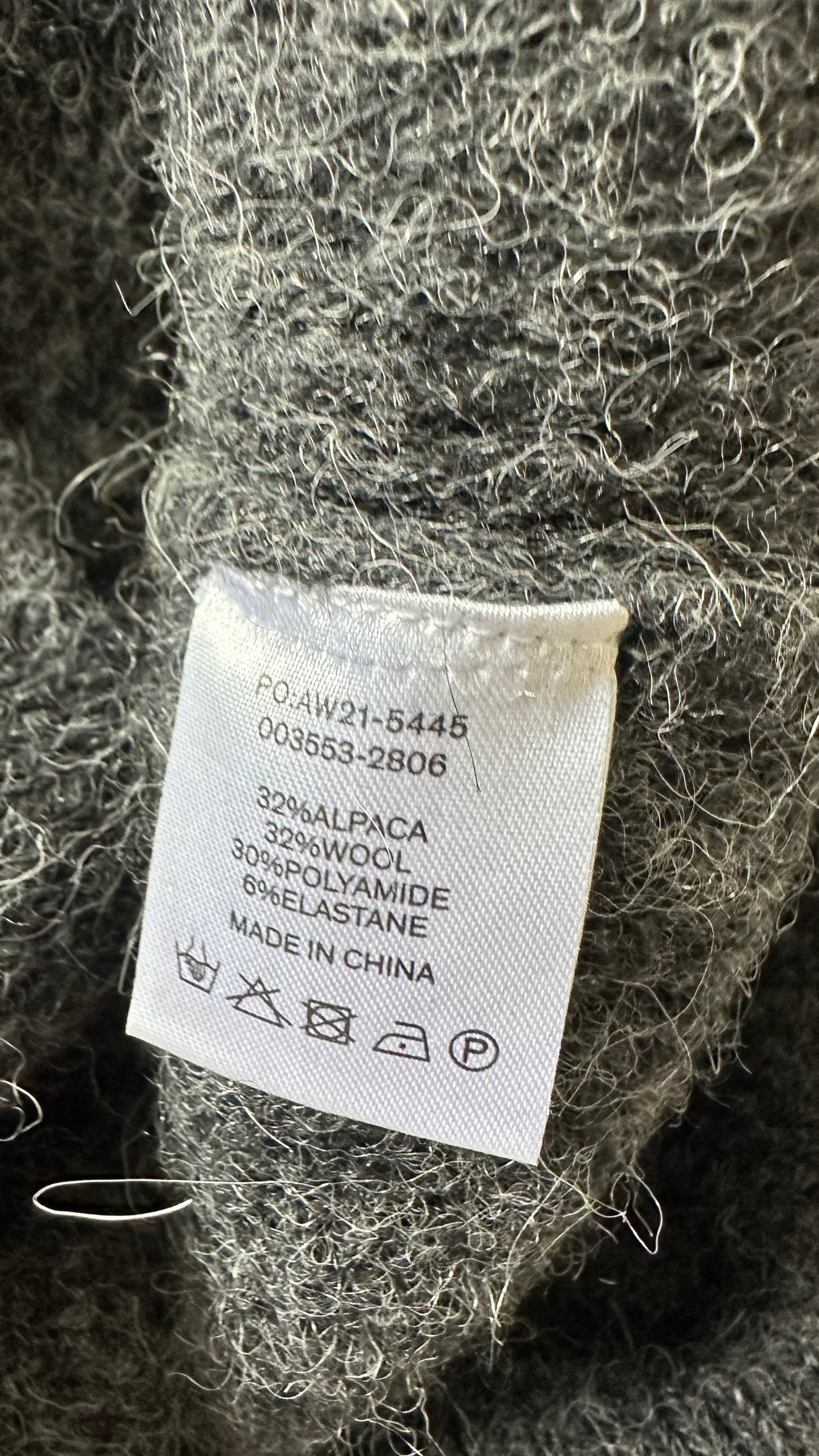 Hush grey charcoal alpaca wool knitted jumper dress extra large UK 14 vgc w25