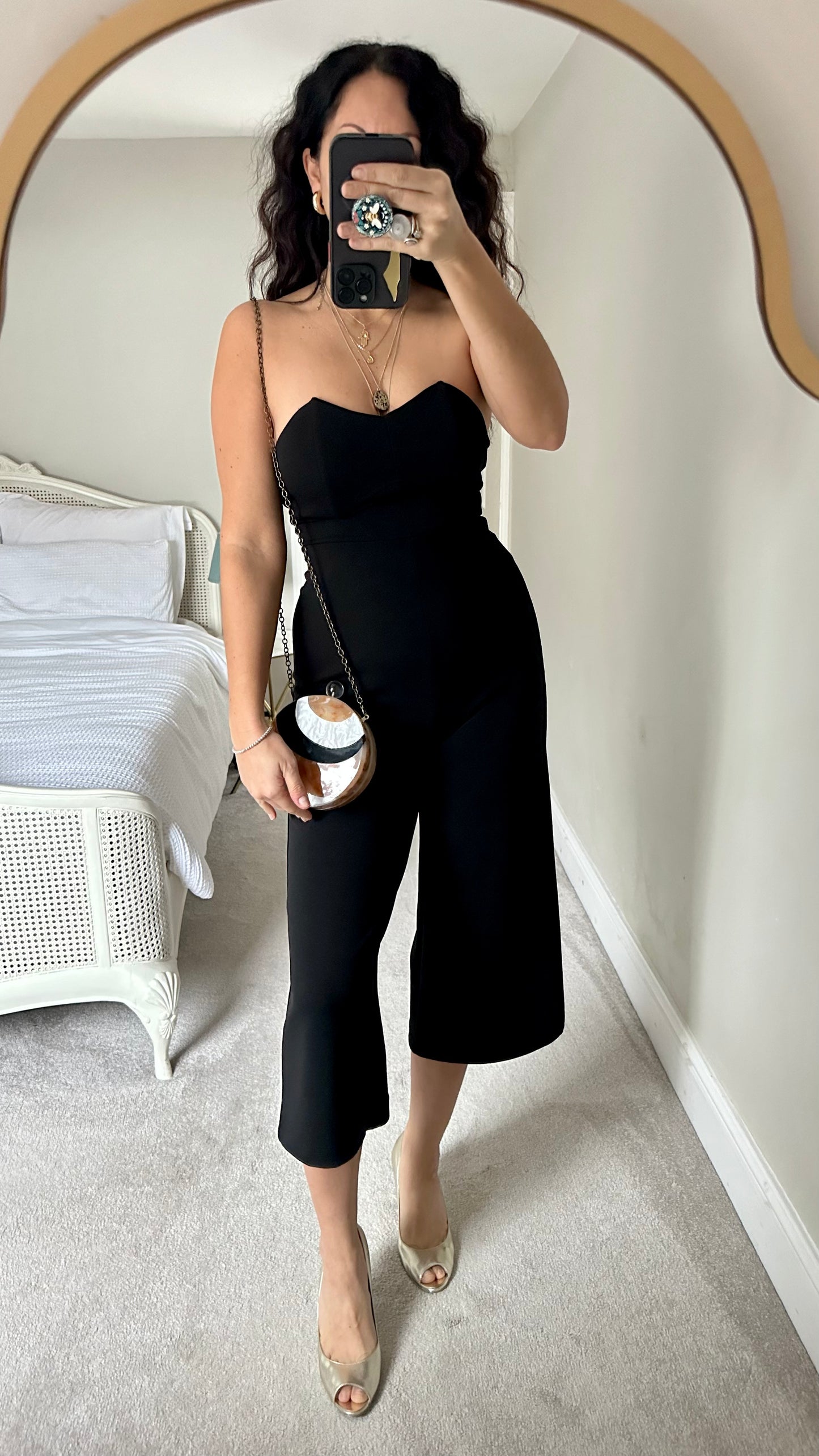 Zara black corset style jumpsuit Christmas event small UK 8 vgc