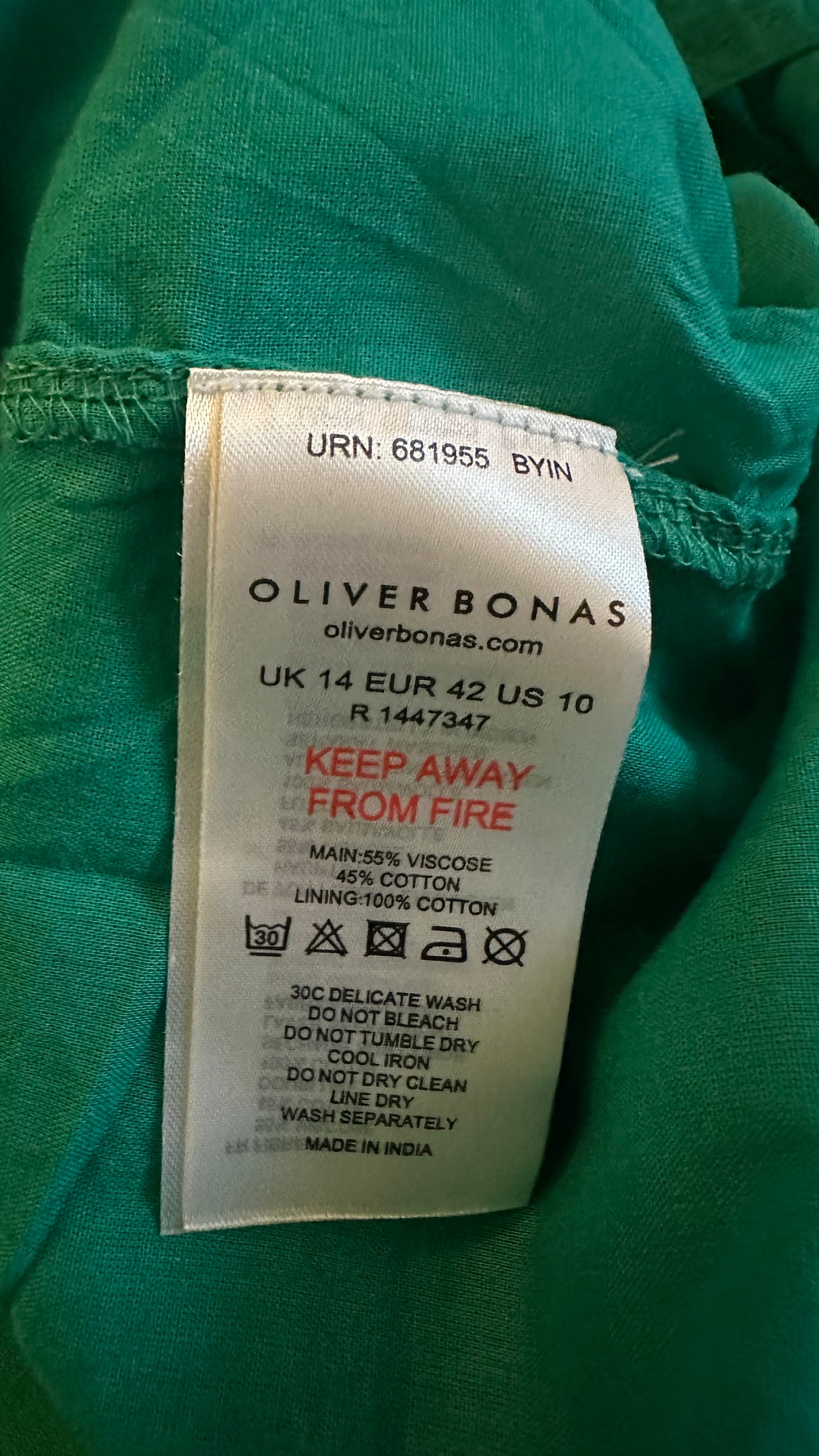 Oliver Bonas emerald green maxi dress holidays small UK 8 vgc