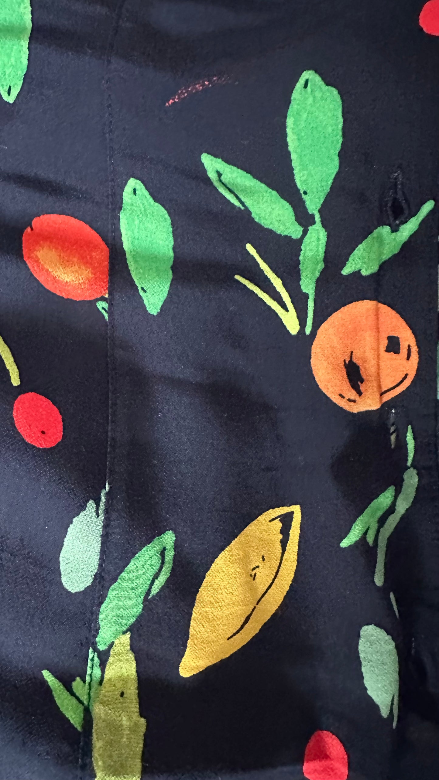 Whistles black orange 🍊 fruit print midi button up casual dress small UK 10 holiday