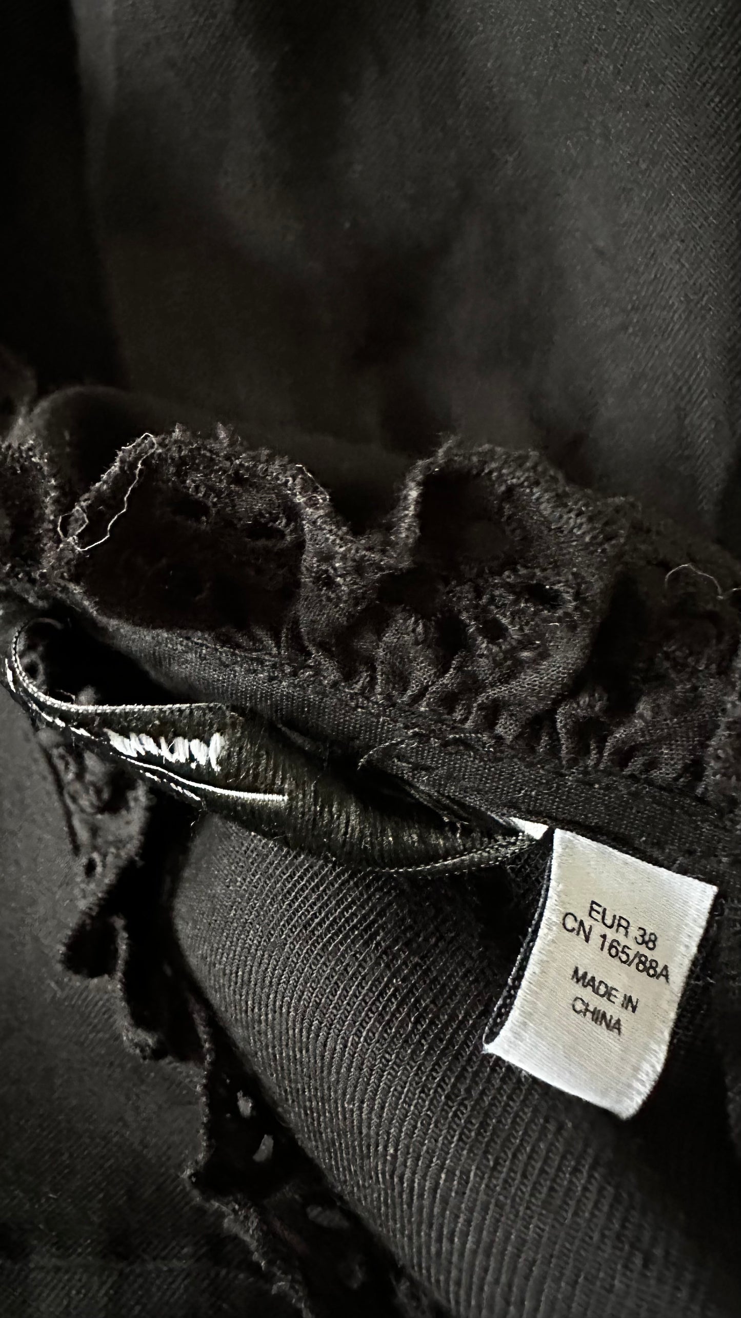 & other stories black boho lace dress small UK 10 vgc