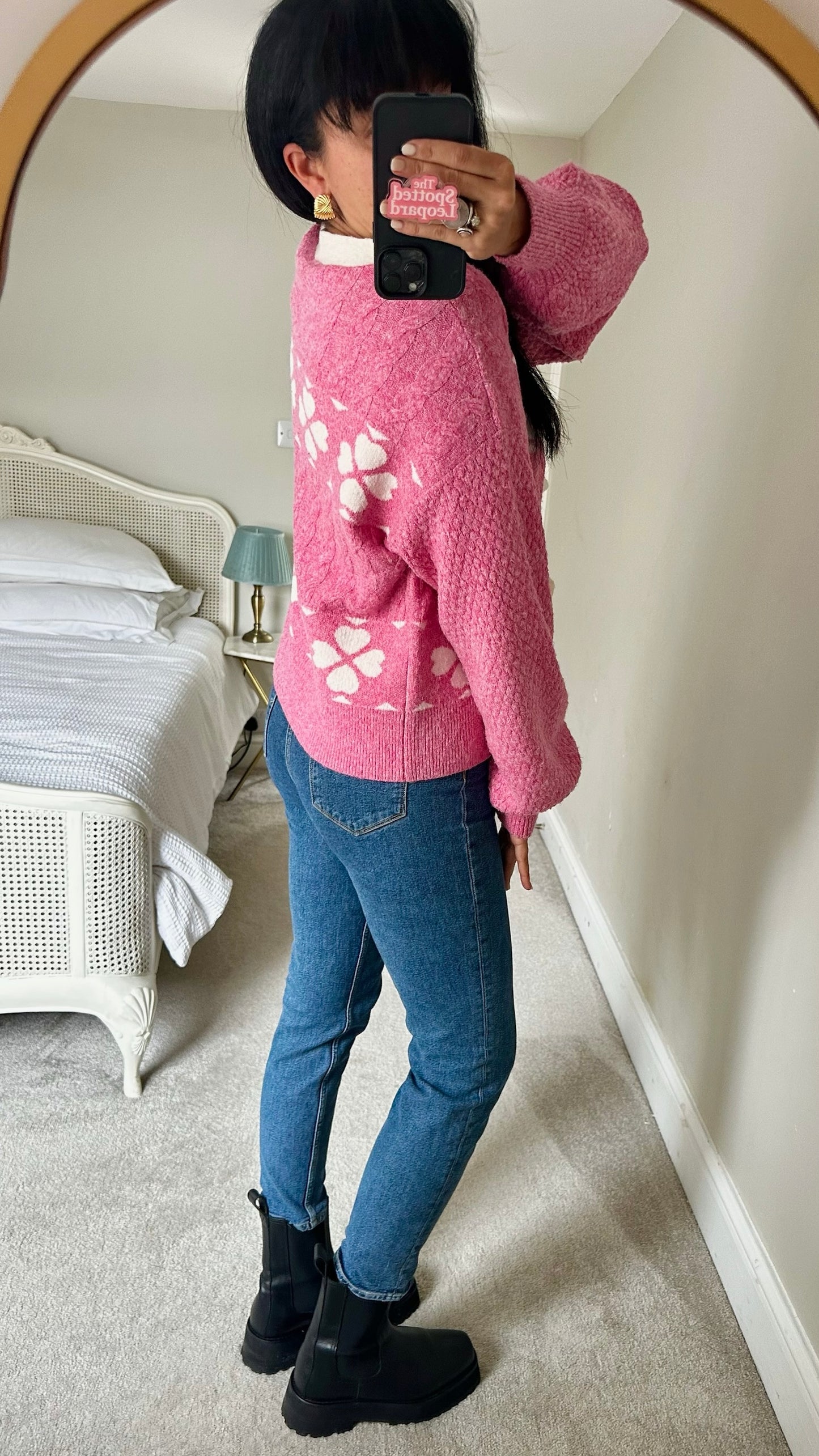 Nobody's child candy pink knitted cardigan medium UK 10-12 vgc