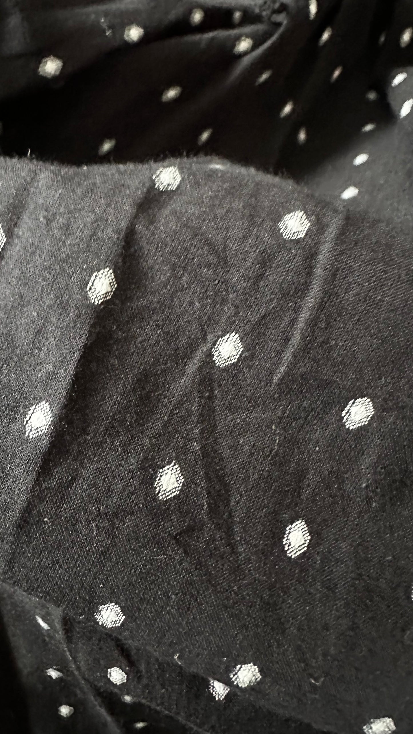 Oliver Bonas black white polka dot cotton maxi dress small UK 8-10 long vgc