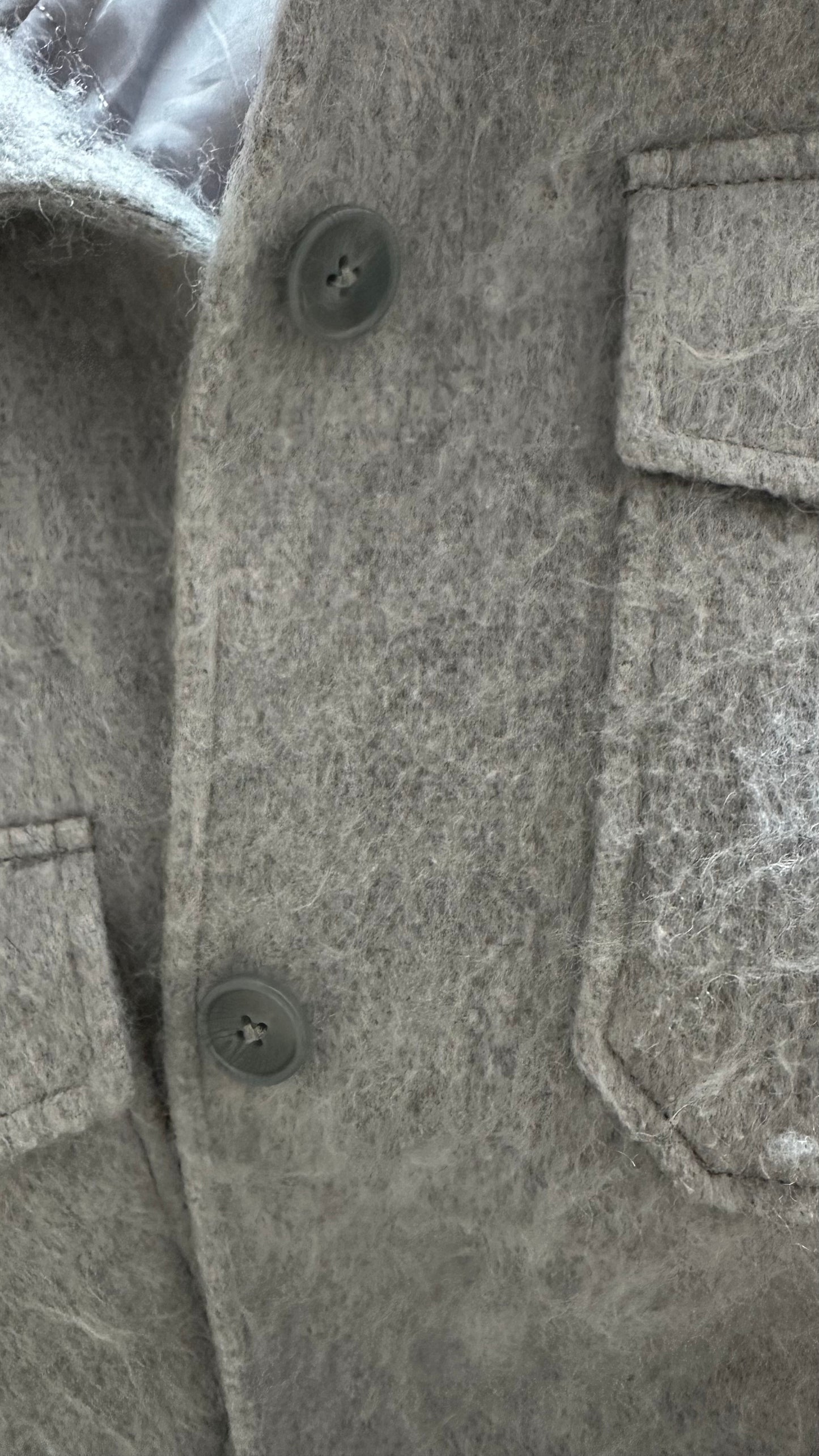 Topshop grey wool blend jacket coat button up medium UK 12 vgc