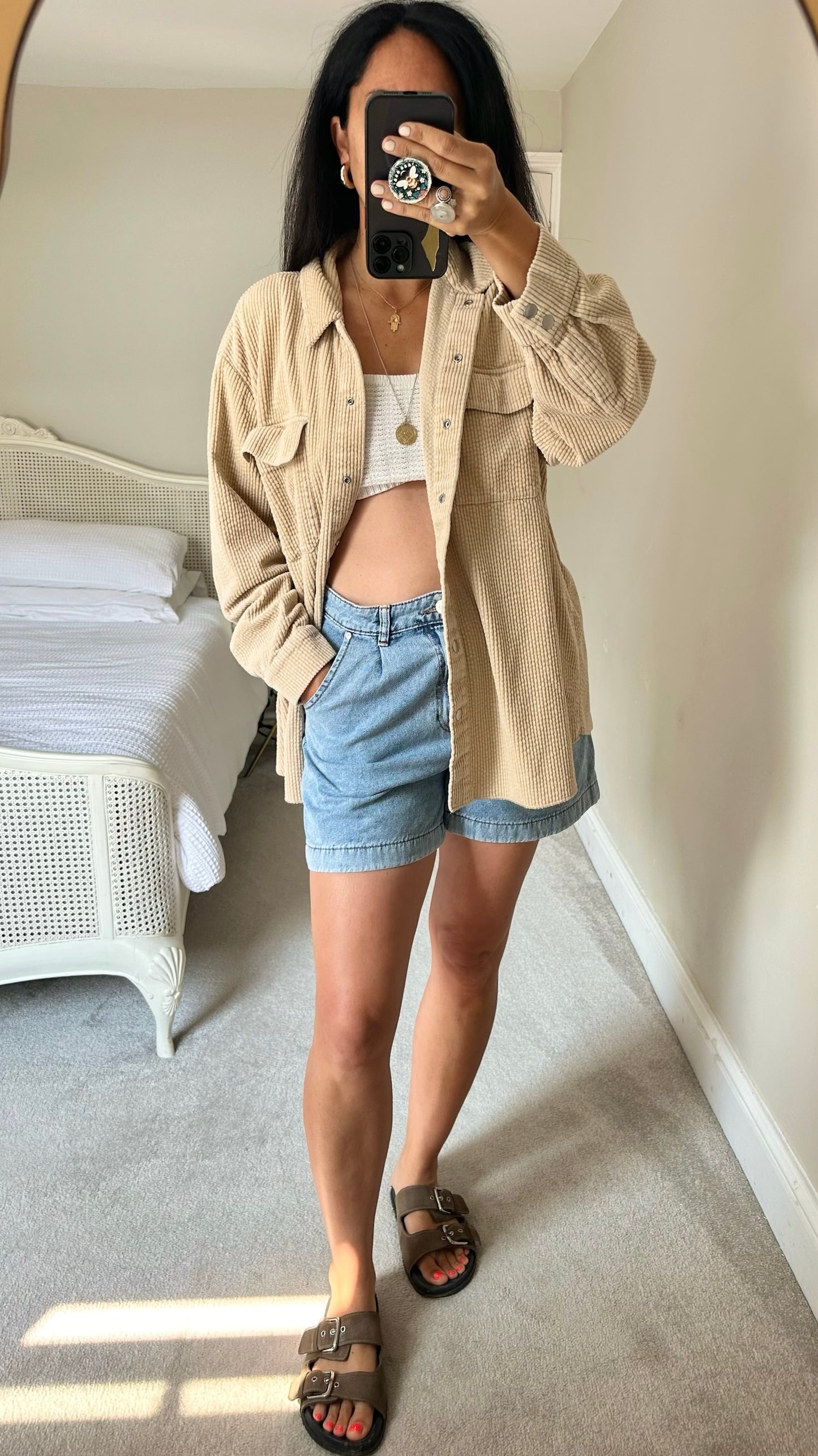 &Other stories beige cream corduroy oversize overshirt shacket extra large XL UK 14 new condition