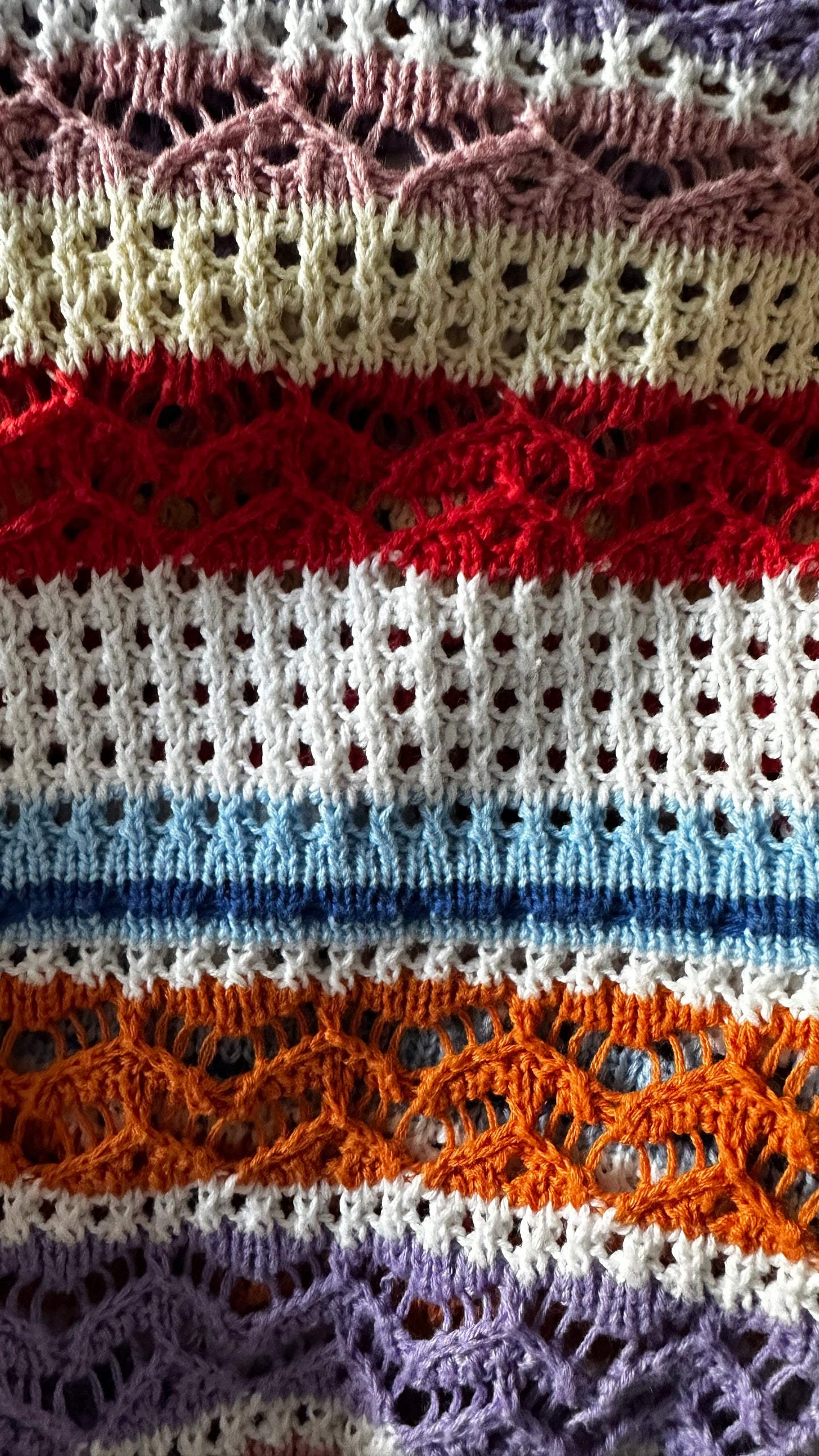 Suncoo orange red crochet top medium UK 12 vgc