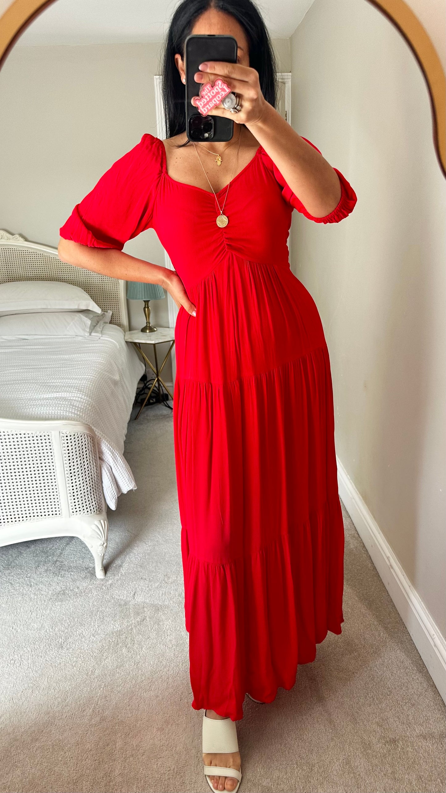 Mint Velvet bright red maxi long event wedding guest dress small UK 8 vgc