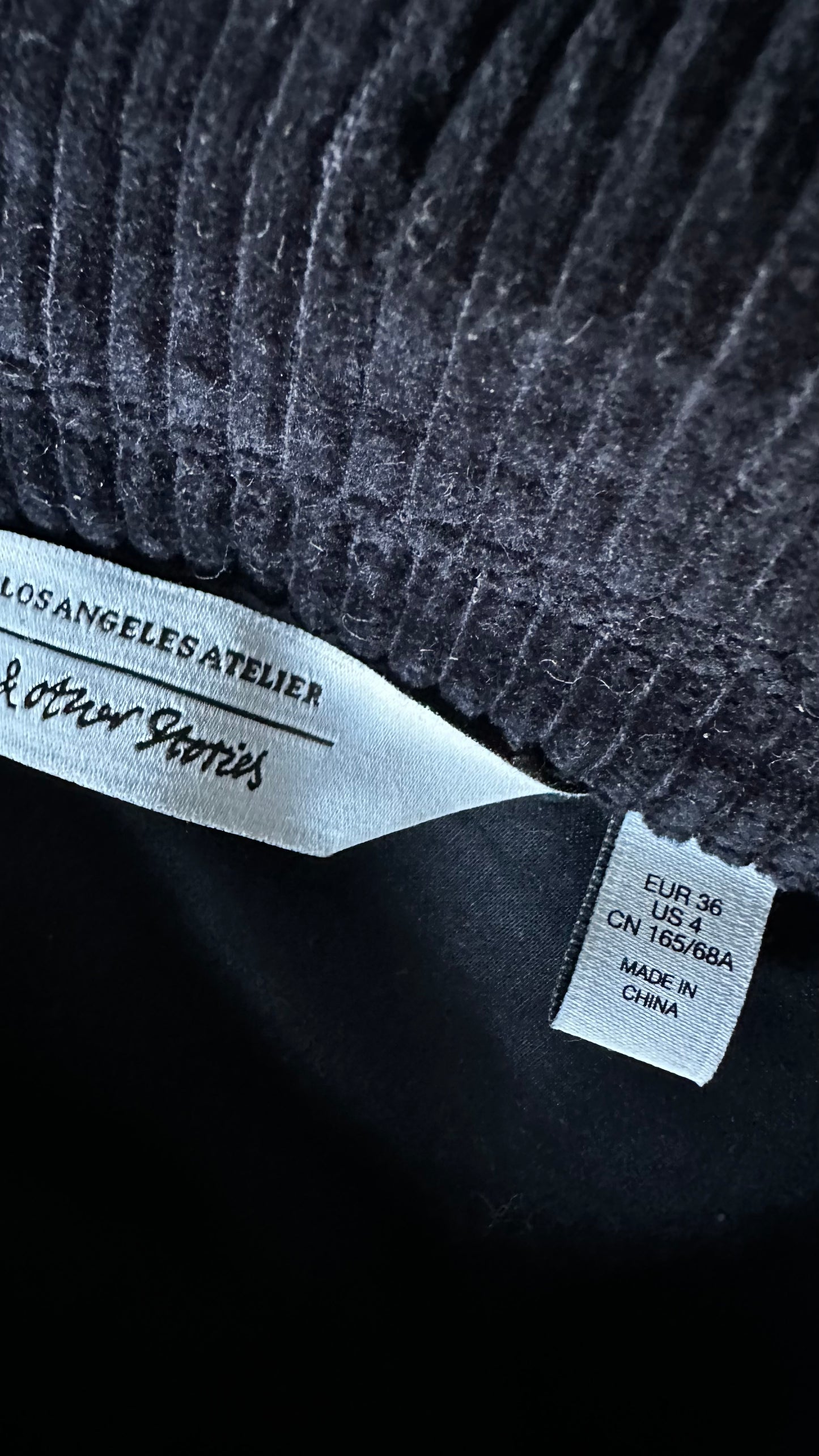 & other stories black corduroy jumpsuit playsuit small UK 8