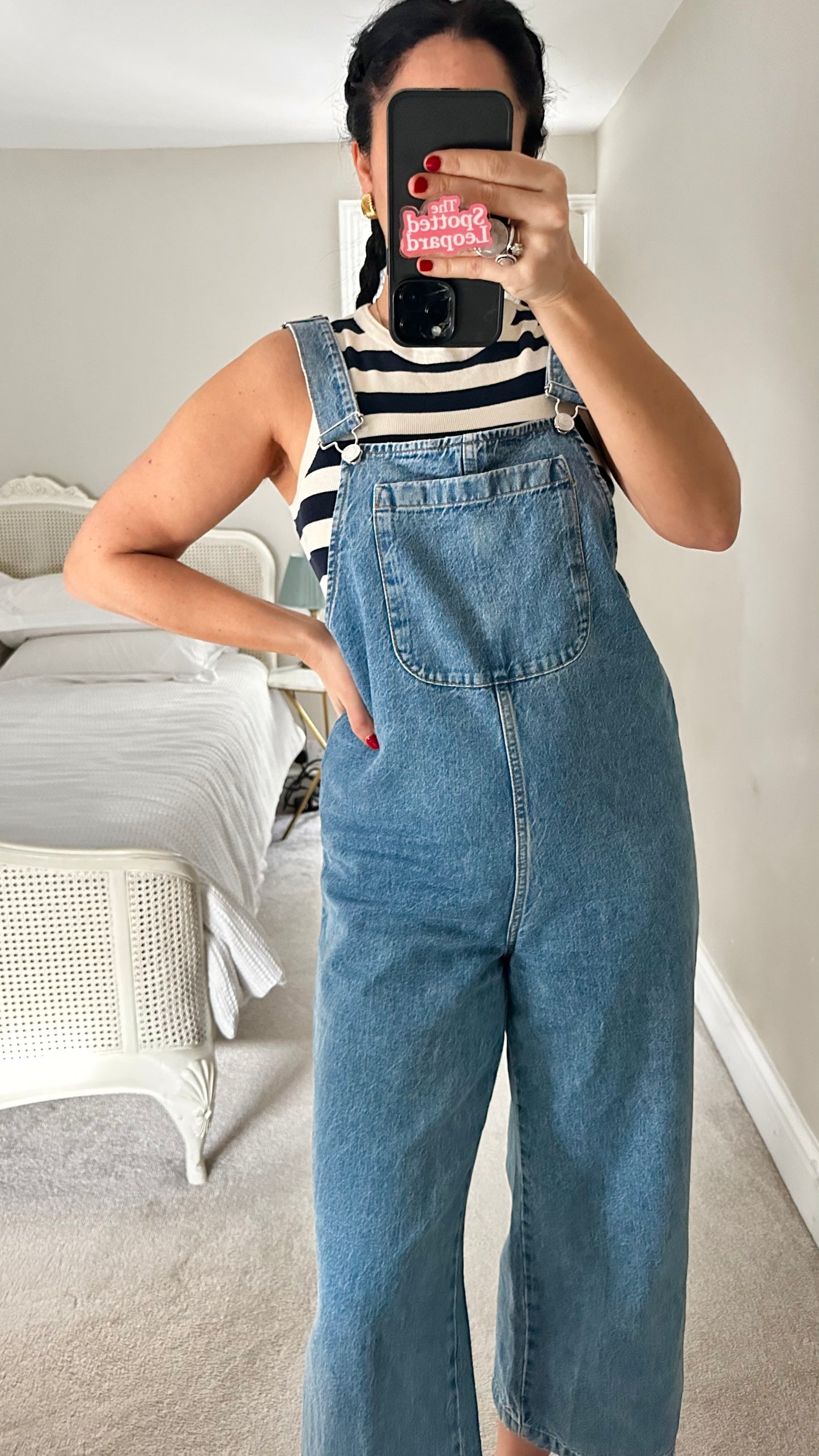 Zara light blue wide leg dungarees jumpsuit playsuit jeans small UK 8-10 vgc