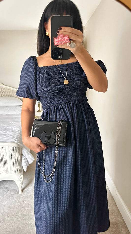 Russell & Bromley black patent leather clutch evening bag handbag event small vgc