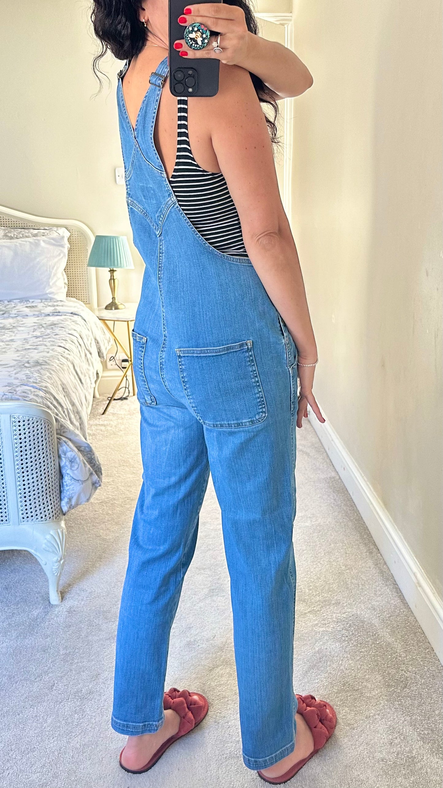 Ganni @ Selfridges blue denim jumpsuit jeans dungarees large UK 12 stretch perfect condition 🤍