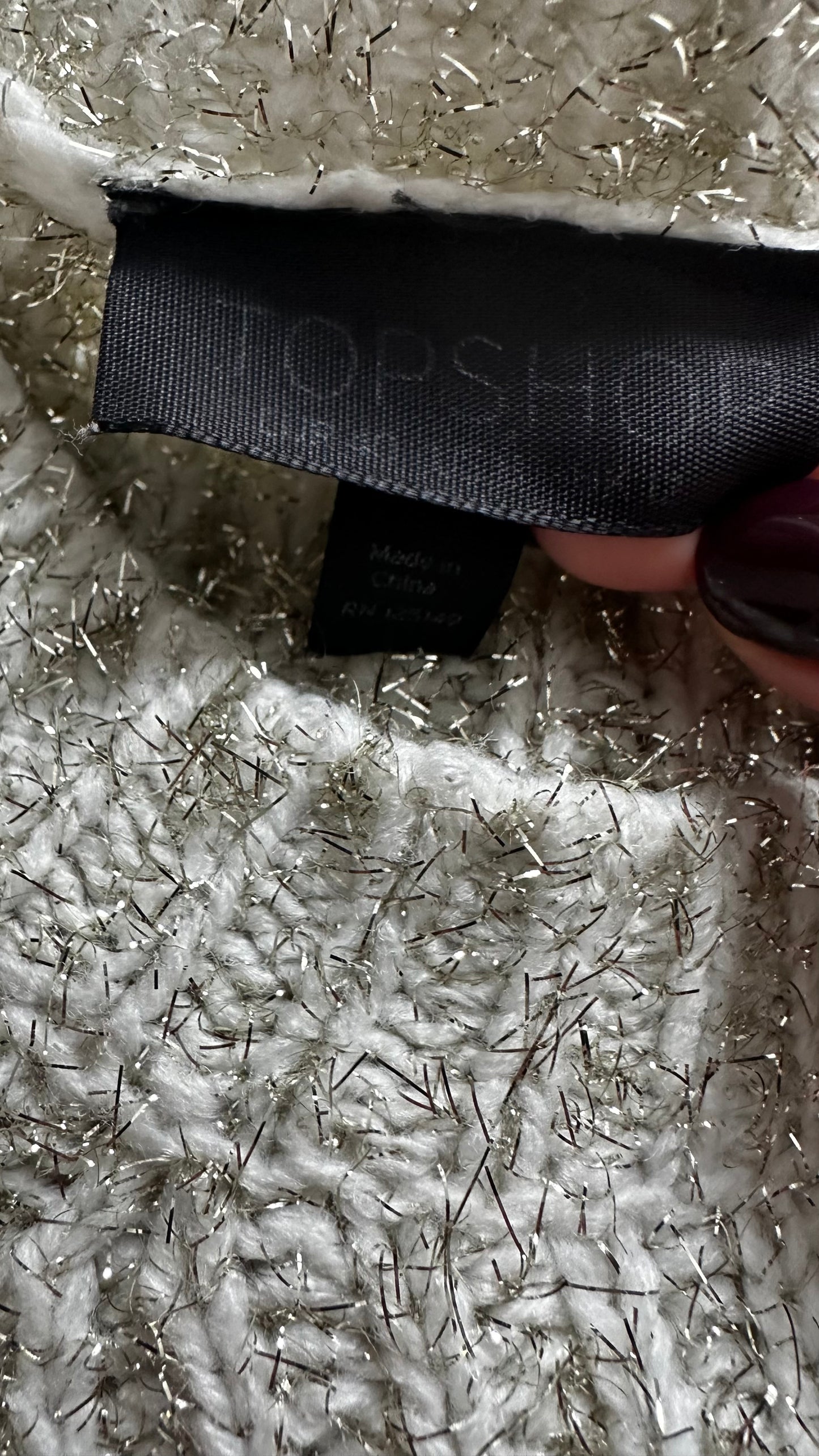 Topshop gold cream tinsel knitted Christmas jumper large UK 12 vgc