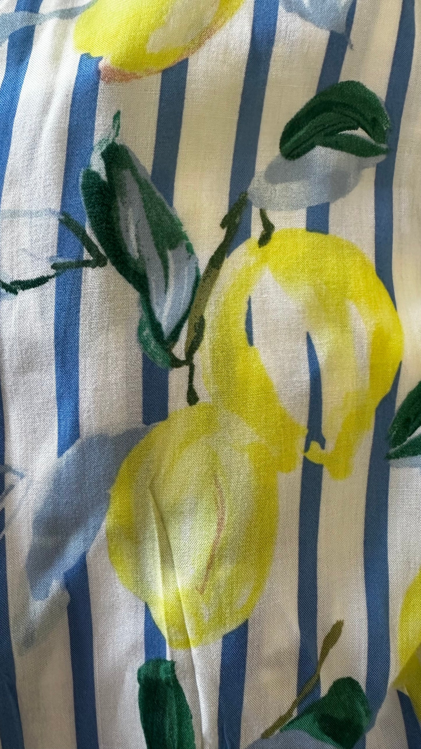 Joules lemon blue printed fruit tunic dress medium UK 12-14 vgc