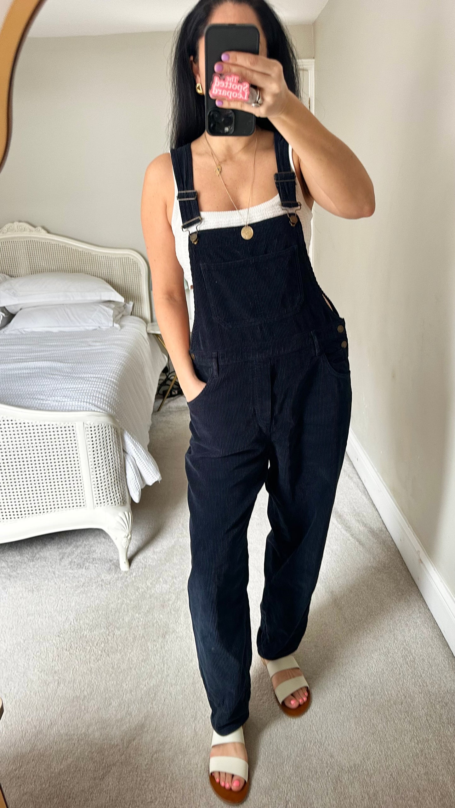 HUSH navy blue black corduroy dungarees jumpsuit trousers medium UK 14 vgc