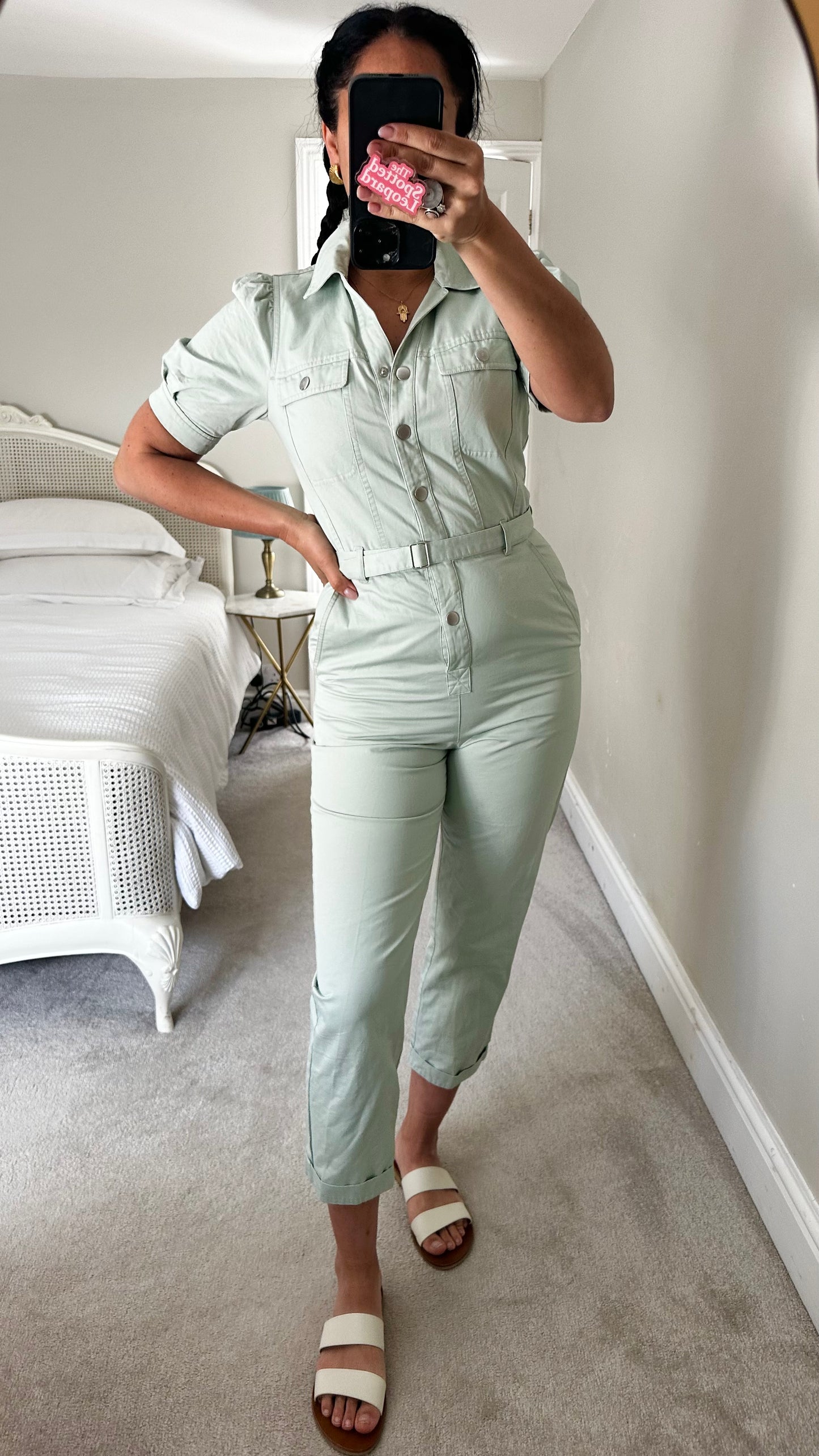 & other stories light green jumpsuit playsuit boiler suit small UK 8 vgc