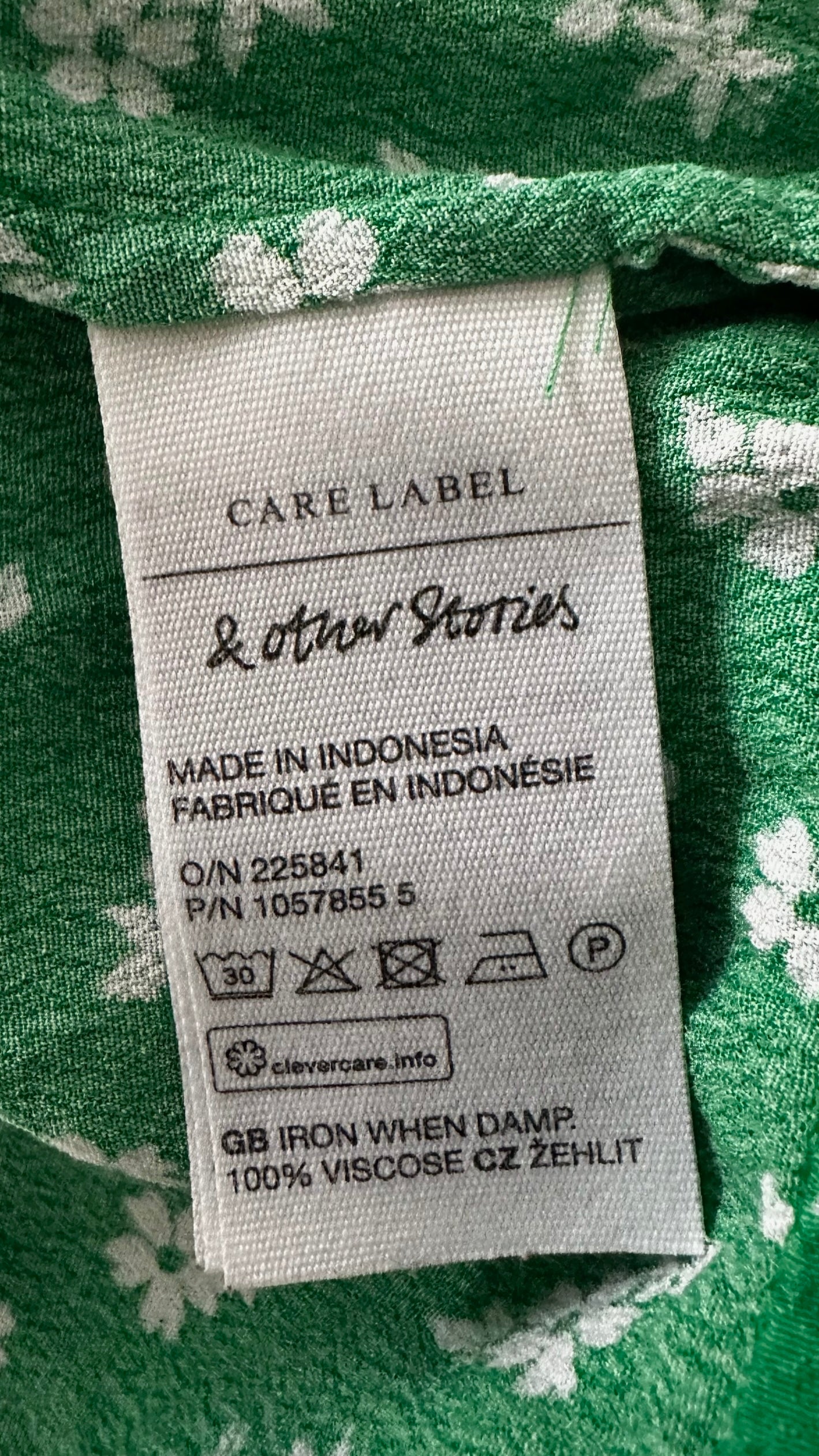 & Other stories bright green floral wrap top medium M UK 10-12 excellent condition