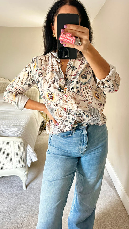 & other stories cards tarot cuff hand of Fatima mystic shirt top small UK 8-10 vgc