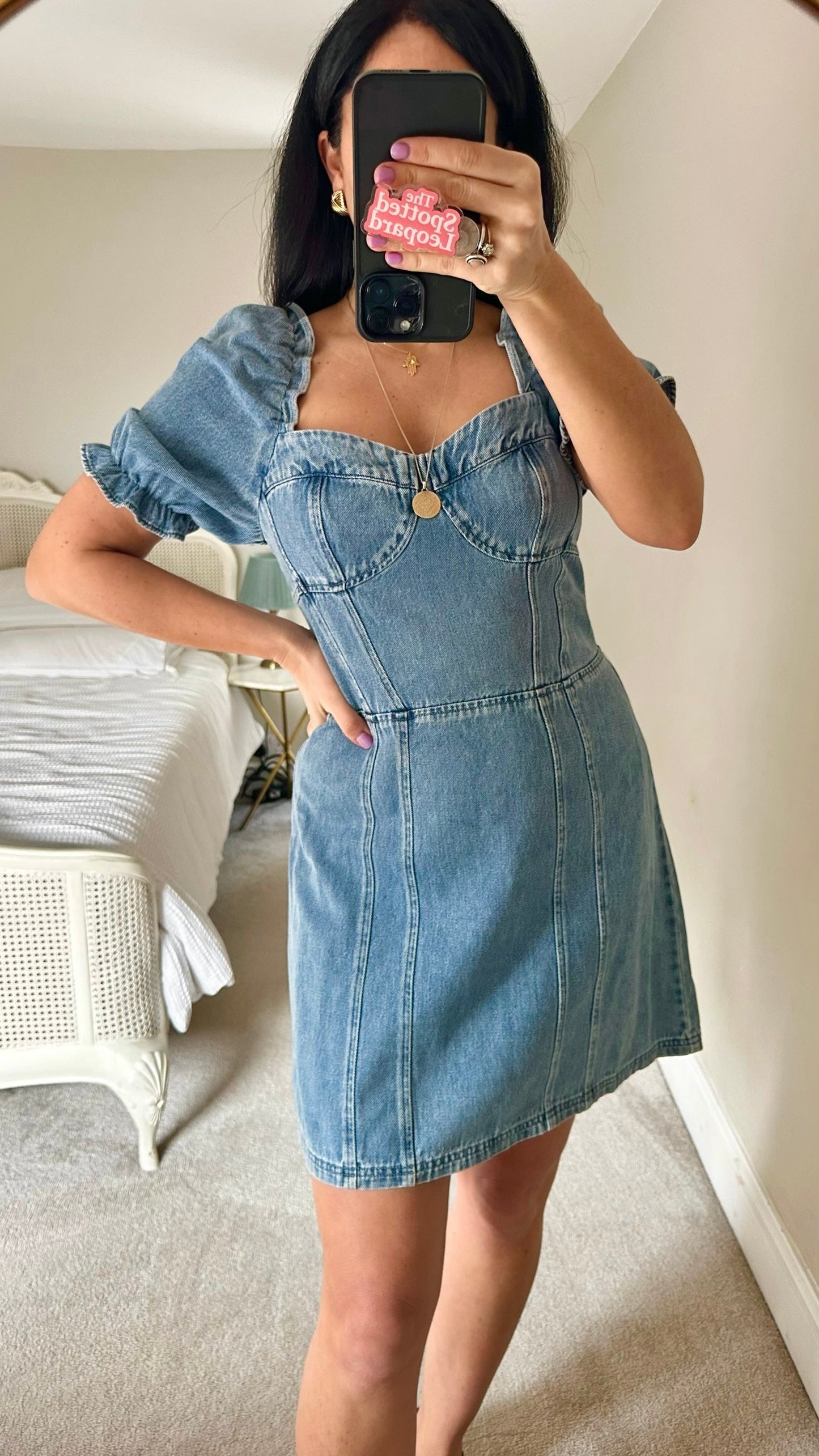 & other stories light blue denim casual dress small UK 8 vgc